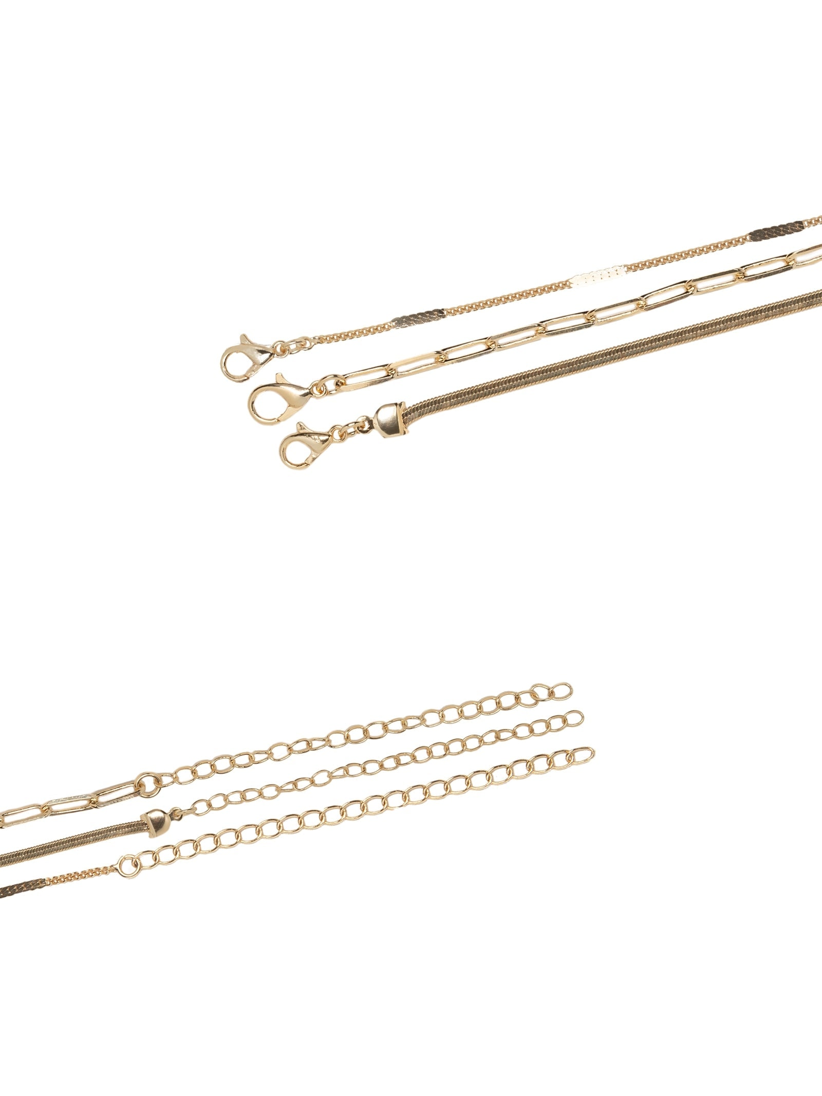 Kit Colar Feminino Folheado Diferentes Elos Dourado Basiq