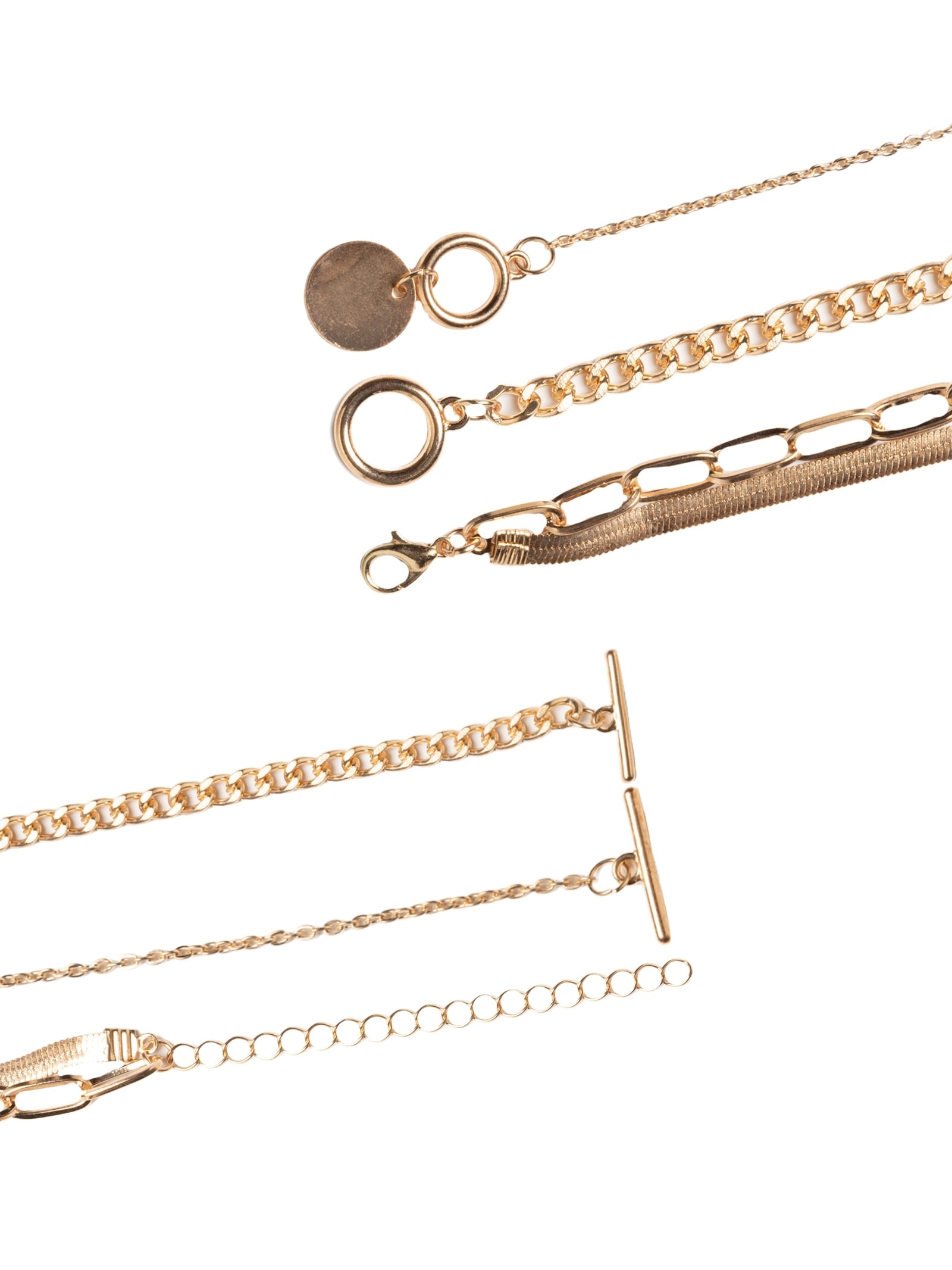 Kit Colares Com Pingentes Dourado Market 33