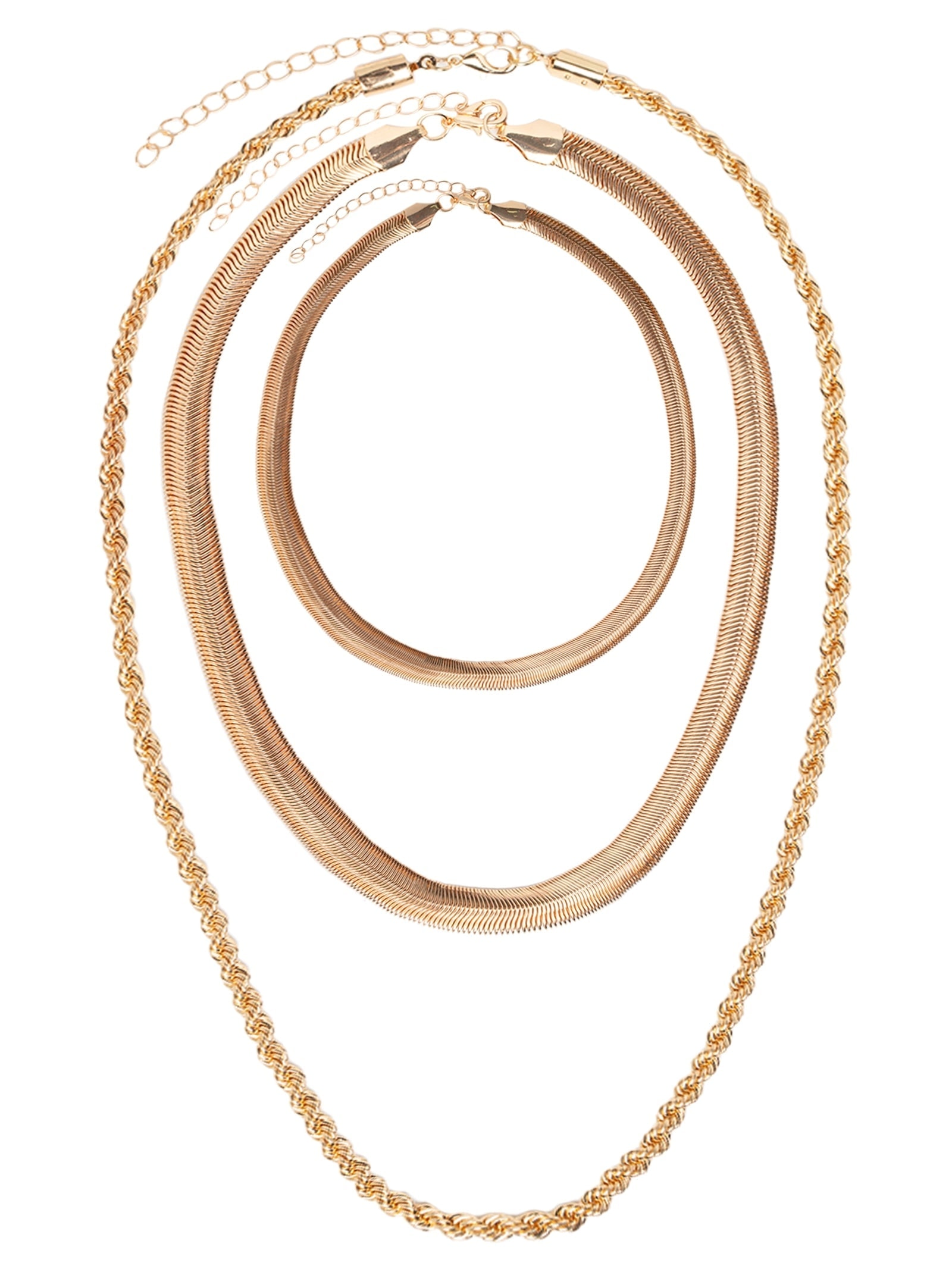 Kit Colares Feminino Dourado Market 33