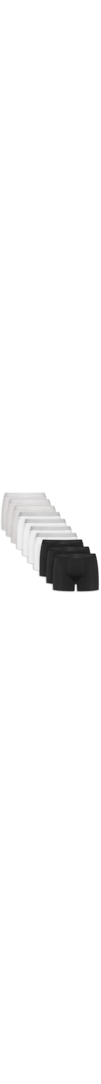 Kit Com 10 Cuecas Boxer Em Algodão - Branco