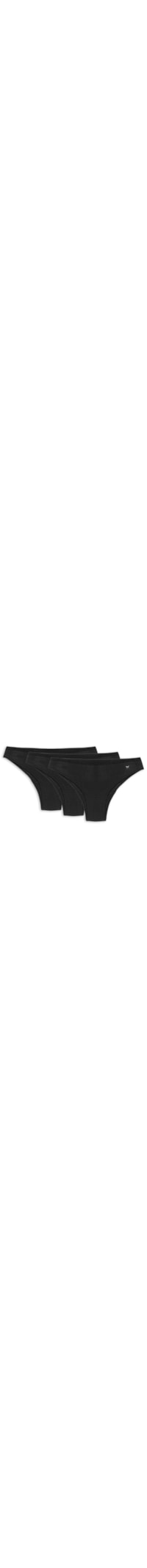 Kit Com 3 Calcinhas - Preto