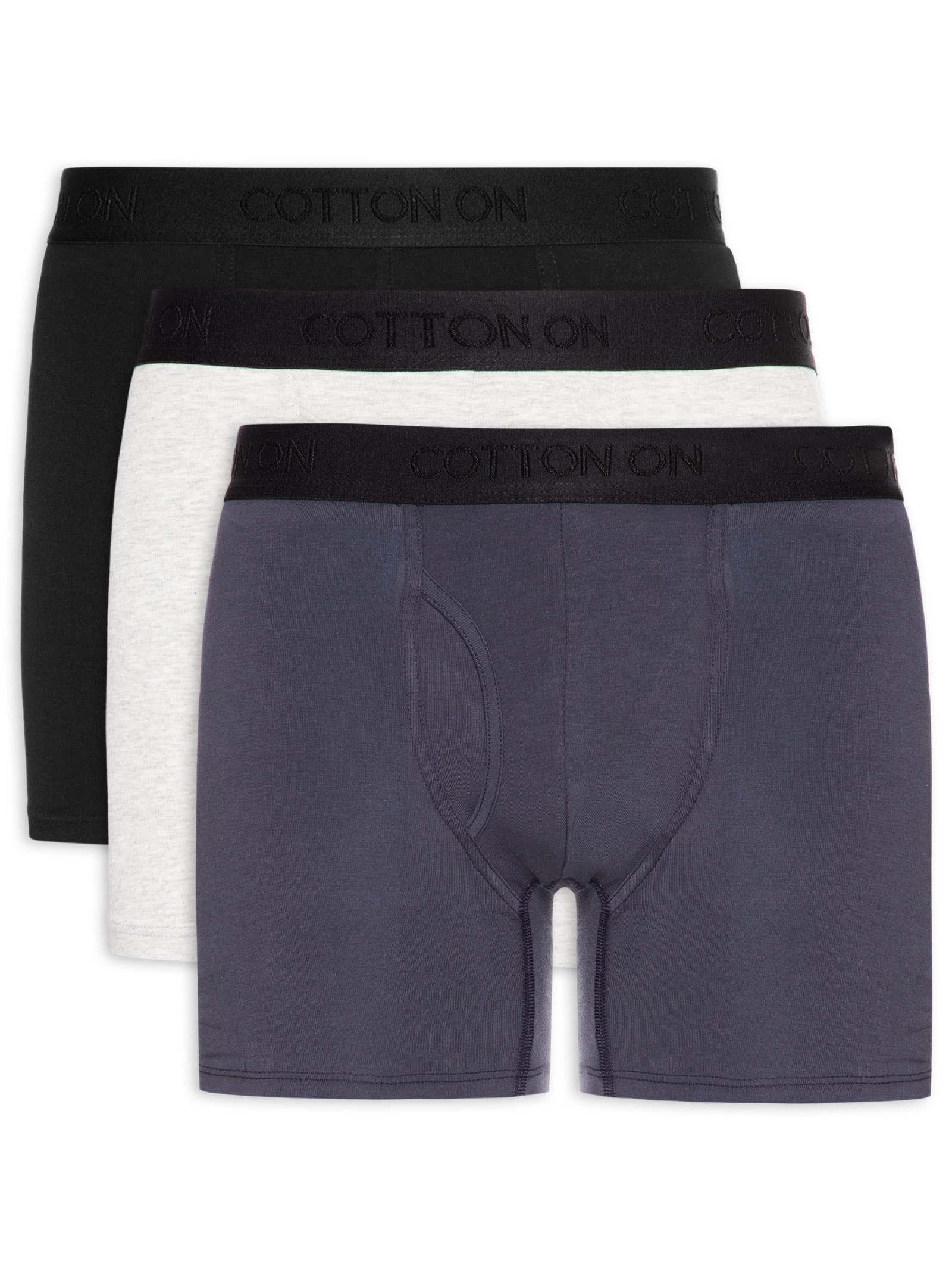 Kit Com 3 Cuecas Boxer Azul Cotton On