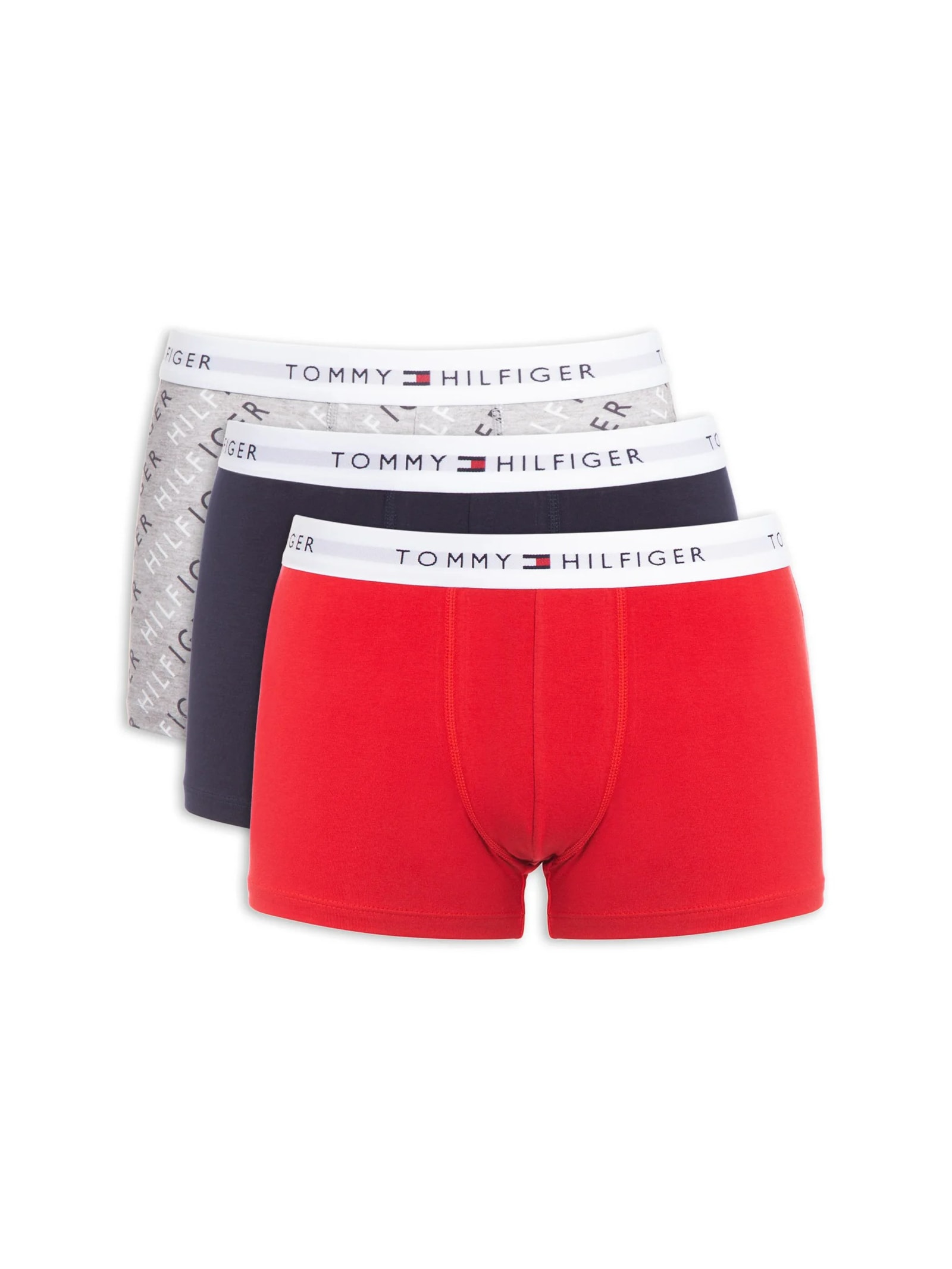 Kit com 3 Cuecas Boxer Cinza Tommy Hilfiger