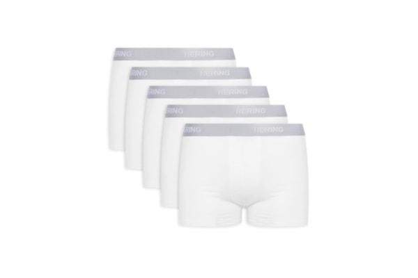 Kit Com 5 Cuecas Boxer - Branco
