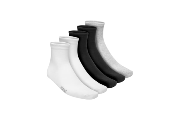 Kit Com 5 Meias Masculinas Tradicionais Cano Médio - Cinza