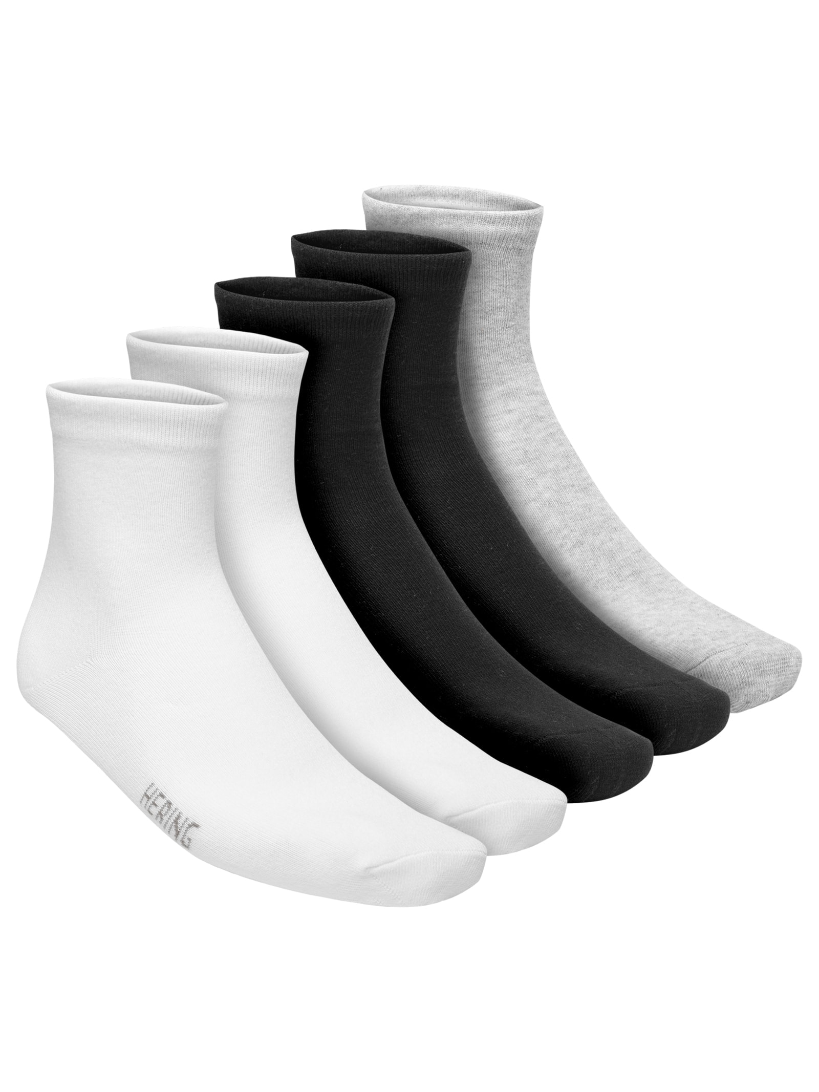 Kit Com 5 Meias Masculinas Tradicionais Cano Médio Cinza Hering Intimates