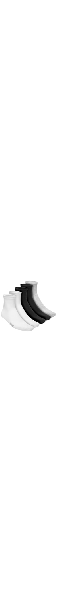 Kit Com 5 Meias Masculinas Tradicionais Cano Médio - Cinza