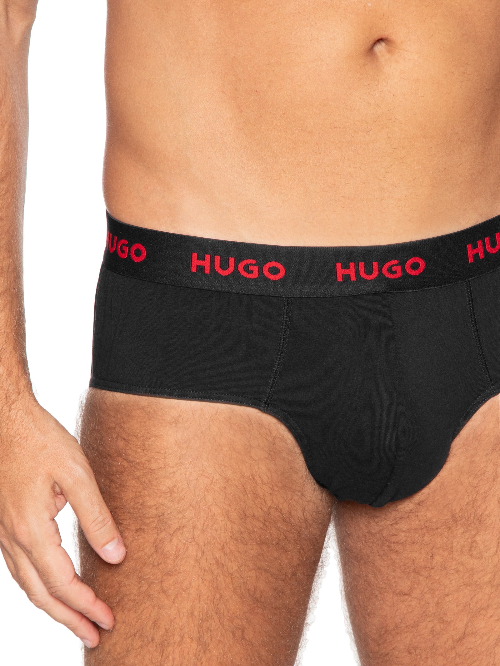 Kit Cueca 3 Pares Hip Brief Triplet Pack Preto Hugo