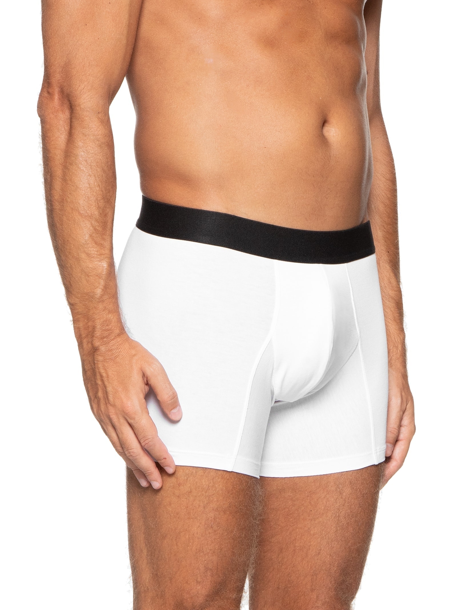 Kit Cueca Boxer Elástico Pima 3 Peças Branco '2 Essential