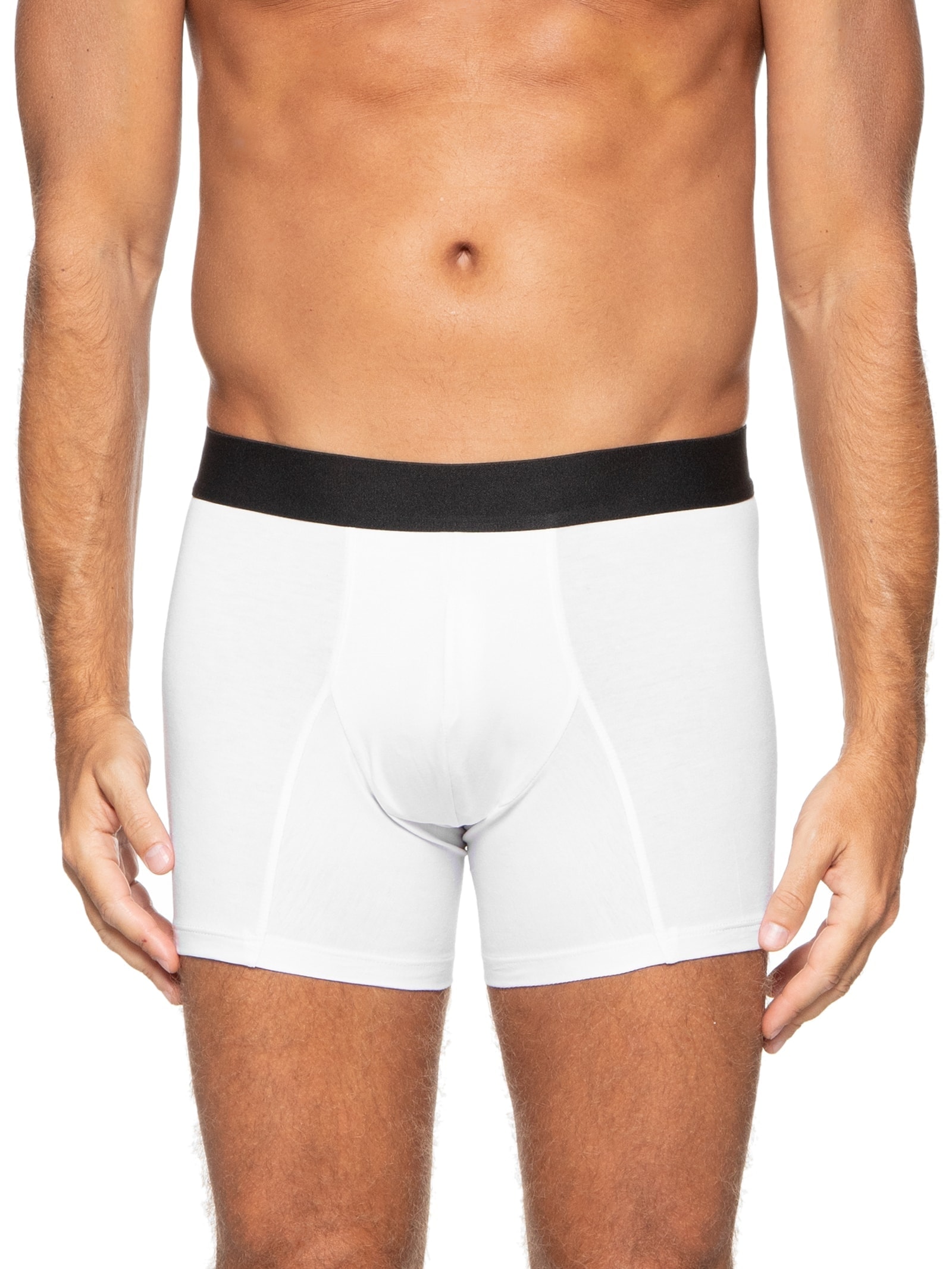 Kit Cueca Boxer Elástico Pima 3 Peças Branco '2 Essential