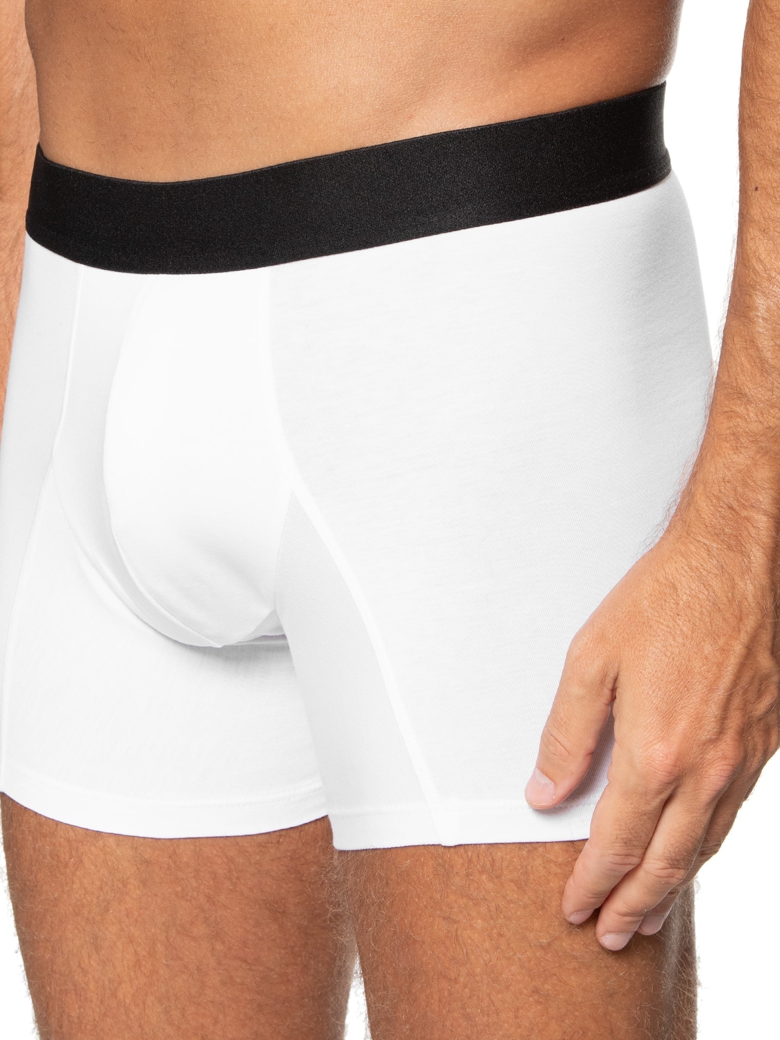 Kit Cueca Boxer Elástico Pima 3 Peças Branco '2 Essential