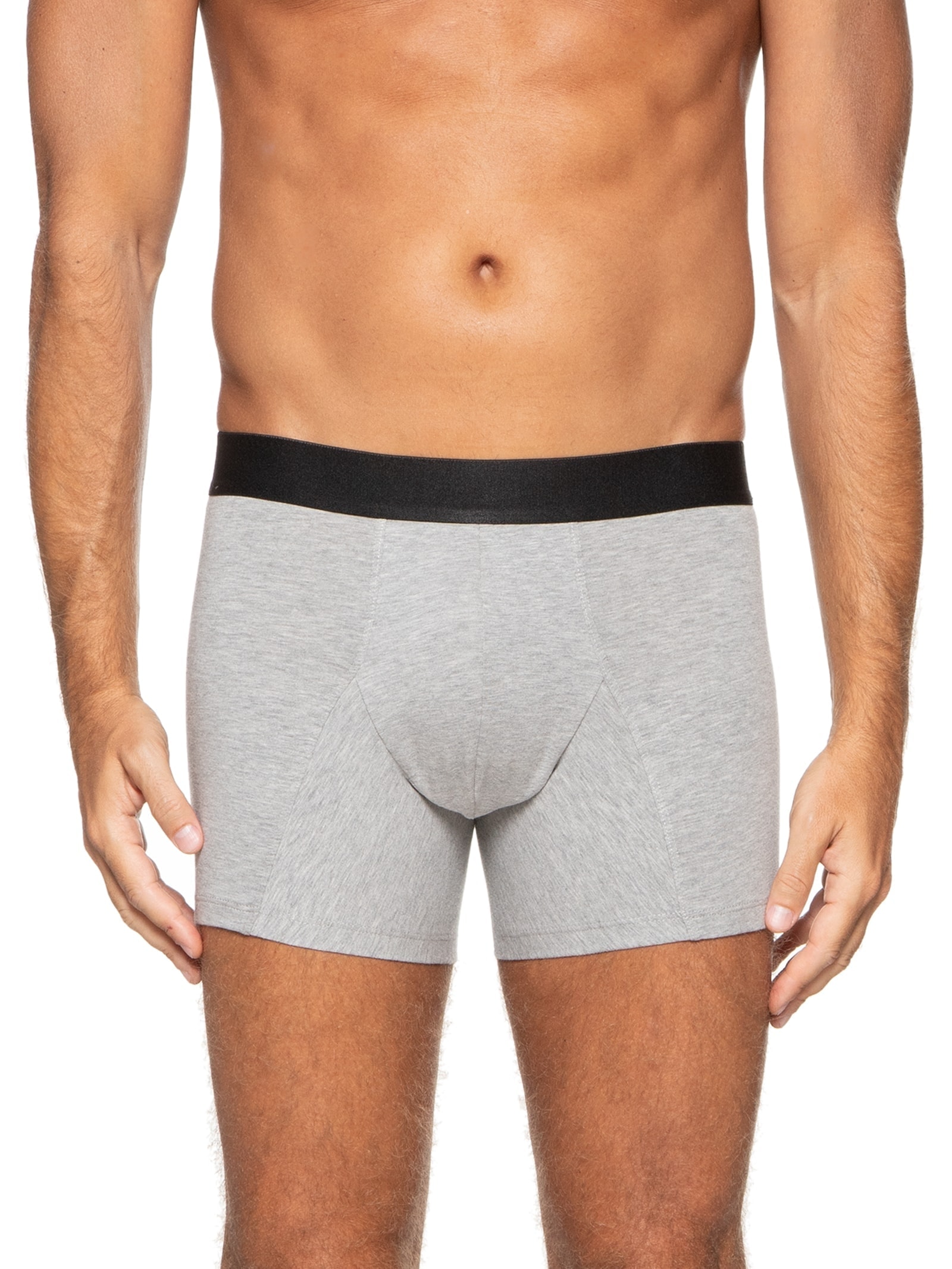 Kit Cueca Boxer Elástico Pima 3 Peças Cinza '2 Essential