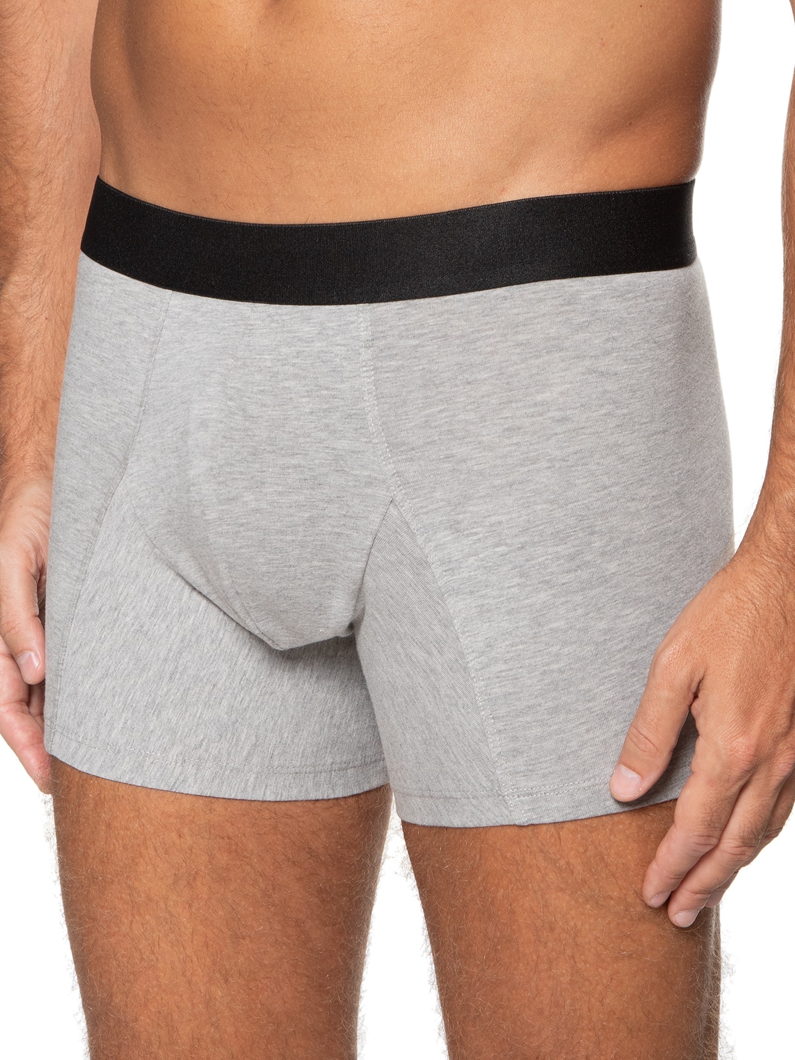 Kit Cueca Boxer Elástico Pima 3 Peças Cinza '2 Essential