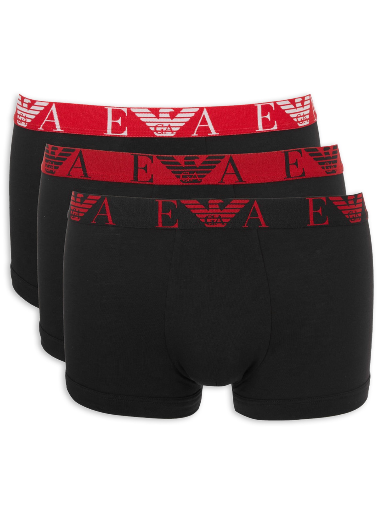 Kit Cuecas Boxer 3 Peças Preto Emporio Armani Bodywear