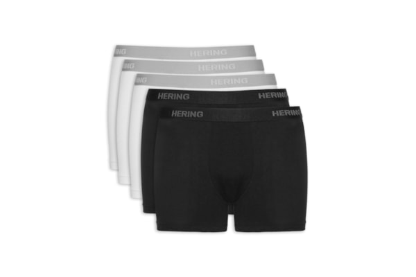 Kit Cuecas Boxer Masculinas 5 Peças - Branco