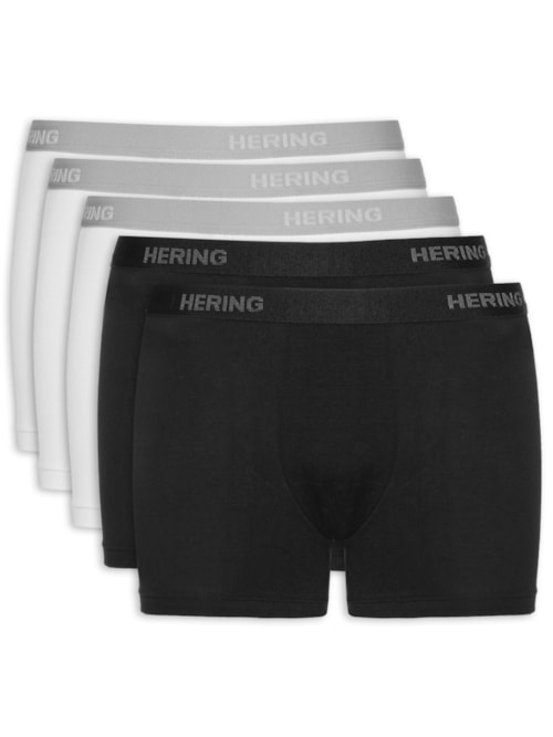 Kit Cuecas Boxer Masculinas 5 Peças – Branco