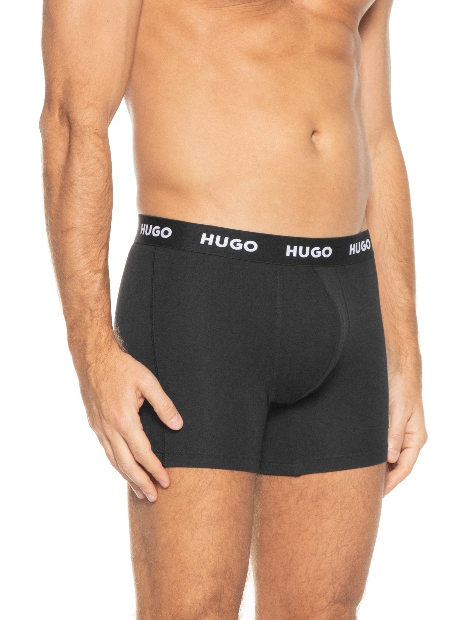 Kit Cuecas Boxer Triplet Pack 3 Peças Preto Hugo