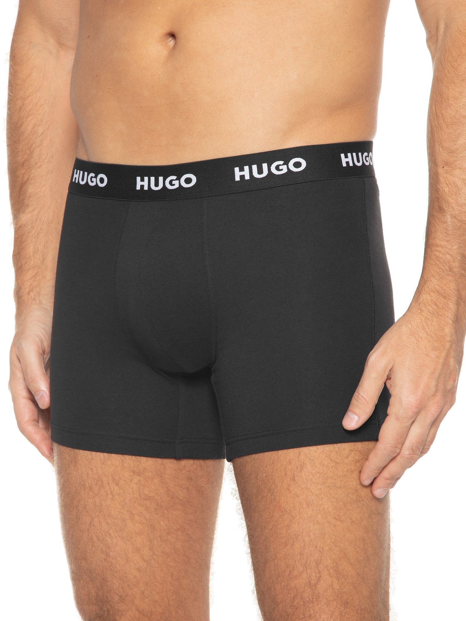 Kit Cuecas Boxer Triplet Pack 3 Peças Preto Hugo
