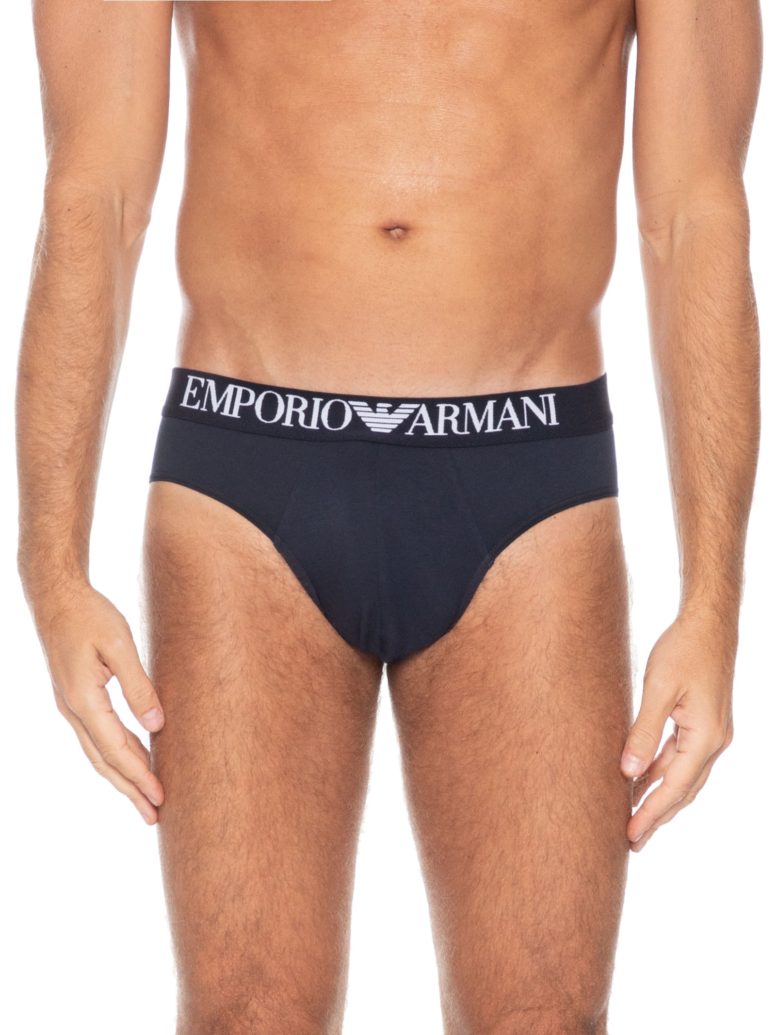 Kit Cuecas Slip Elástico EA Azul Emporio Armani Bodywear