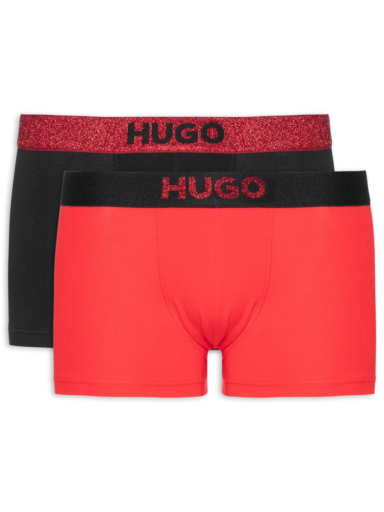 KIt Cuecas Trunk Twin Lurex G 2 Peças Vermelho Hugo