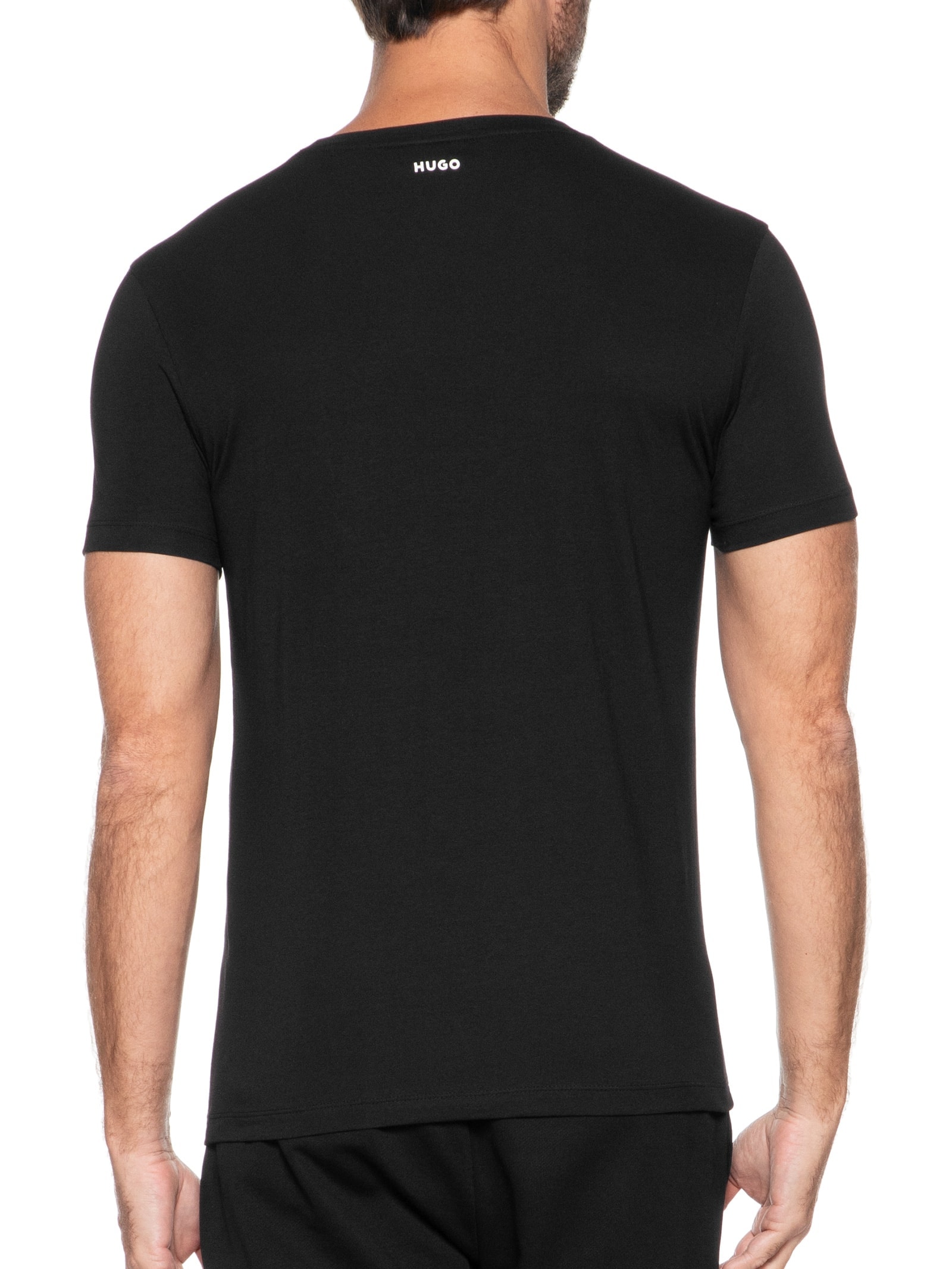 Kit De 2 Camisetas Masculina Manga Curta Preto Hugo