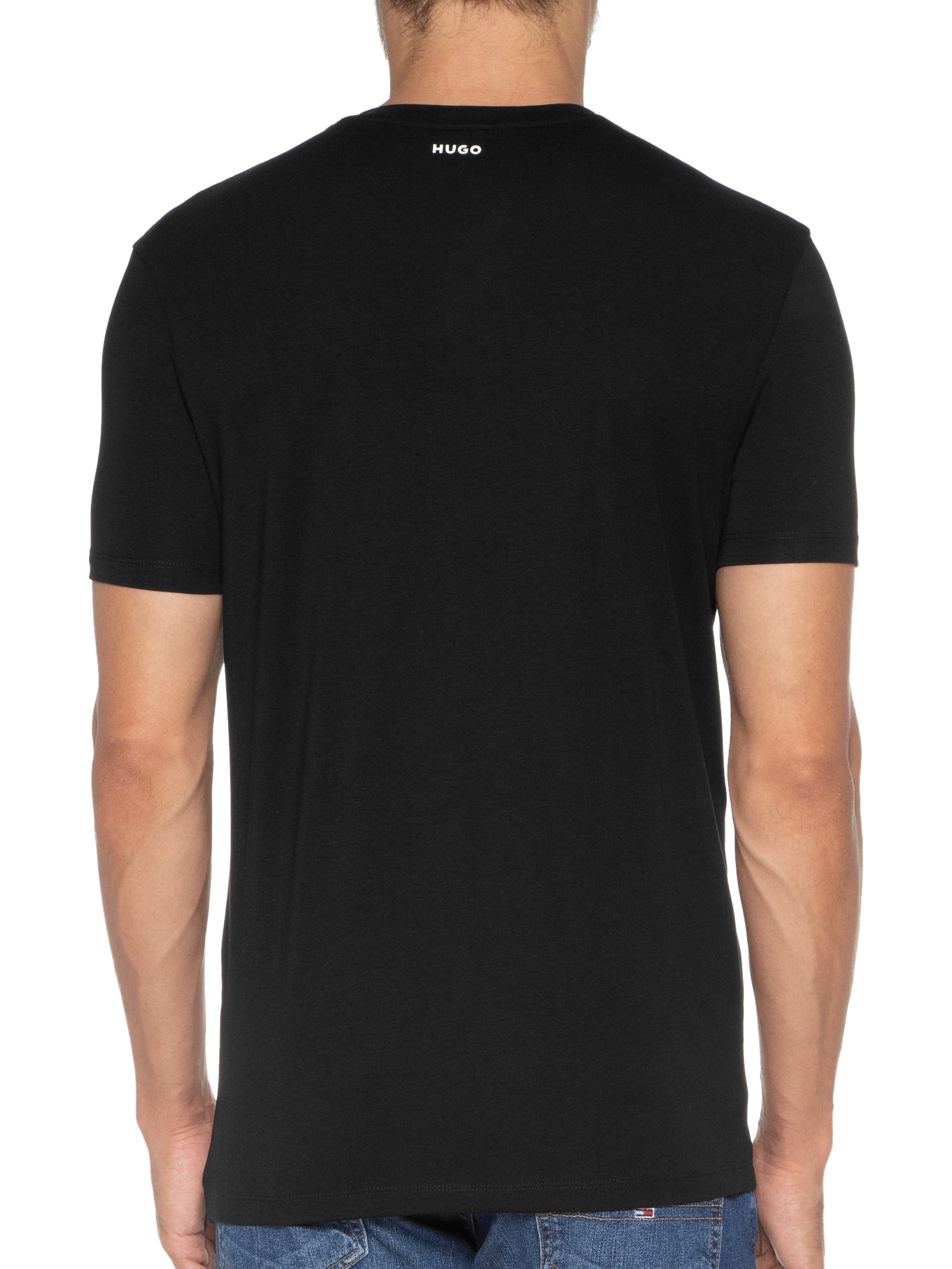 Kit De 2 Camisetas Masculinas Gola V Preto Hugo