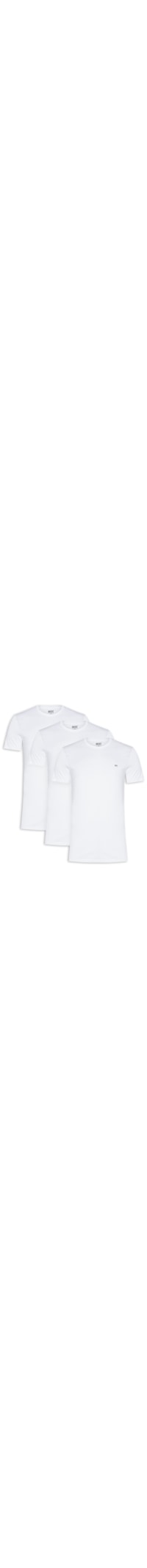 Kit de 3 Camisetas Masculinas em Algodão - Branco