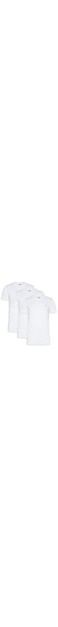 Kit de 3 Camisetas Masculinas em Algodão - Branco