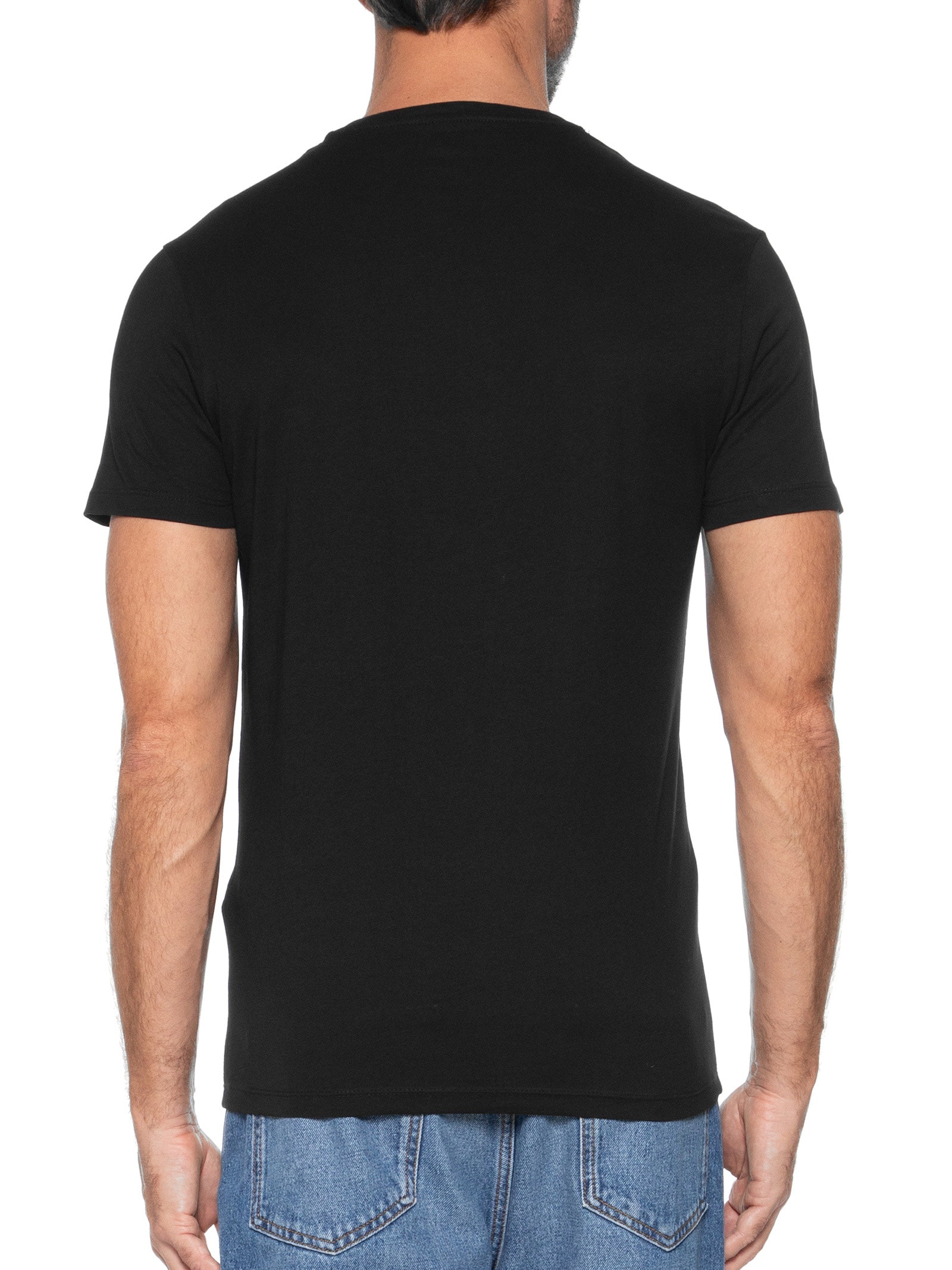 Kit de 3 Camisetas Masculinas em Algodão Preto Diesel