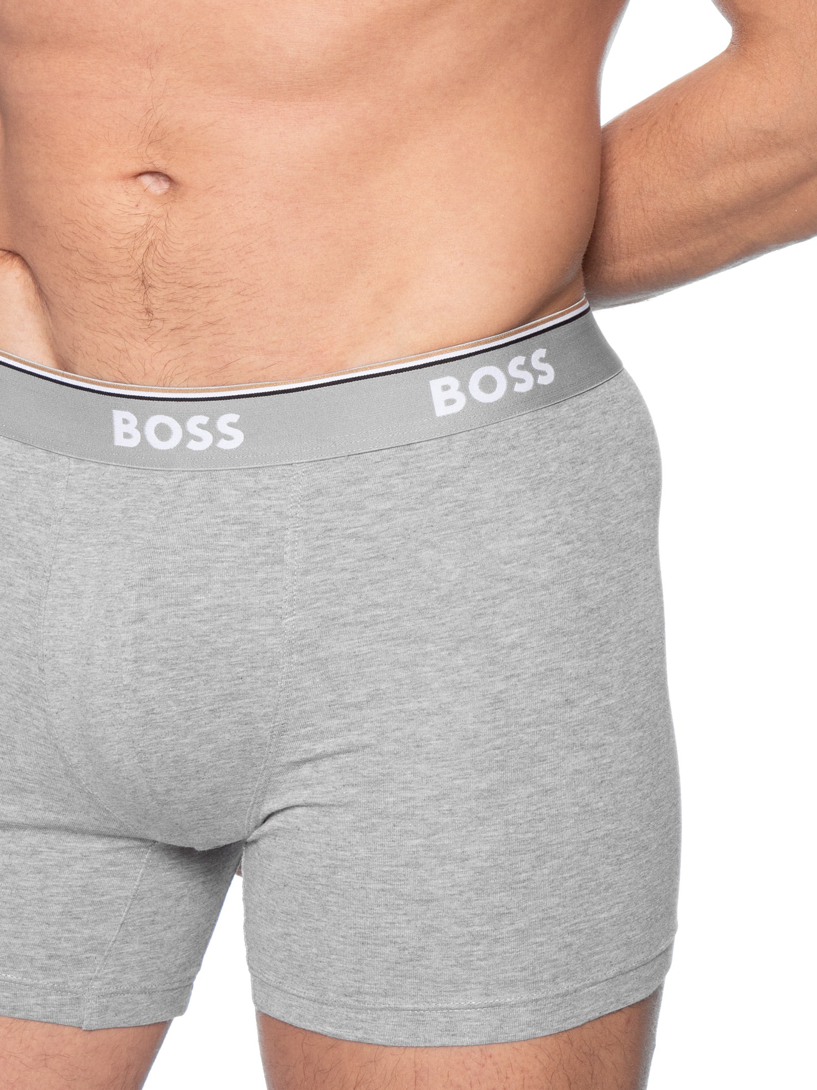 Kit De 3 Cuecas Boxer Power Cinza Boss