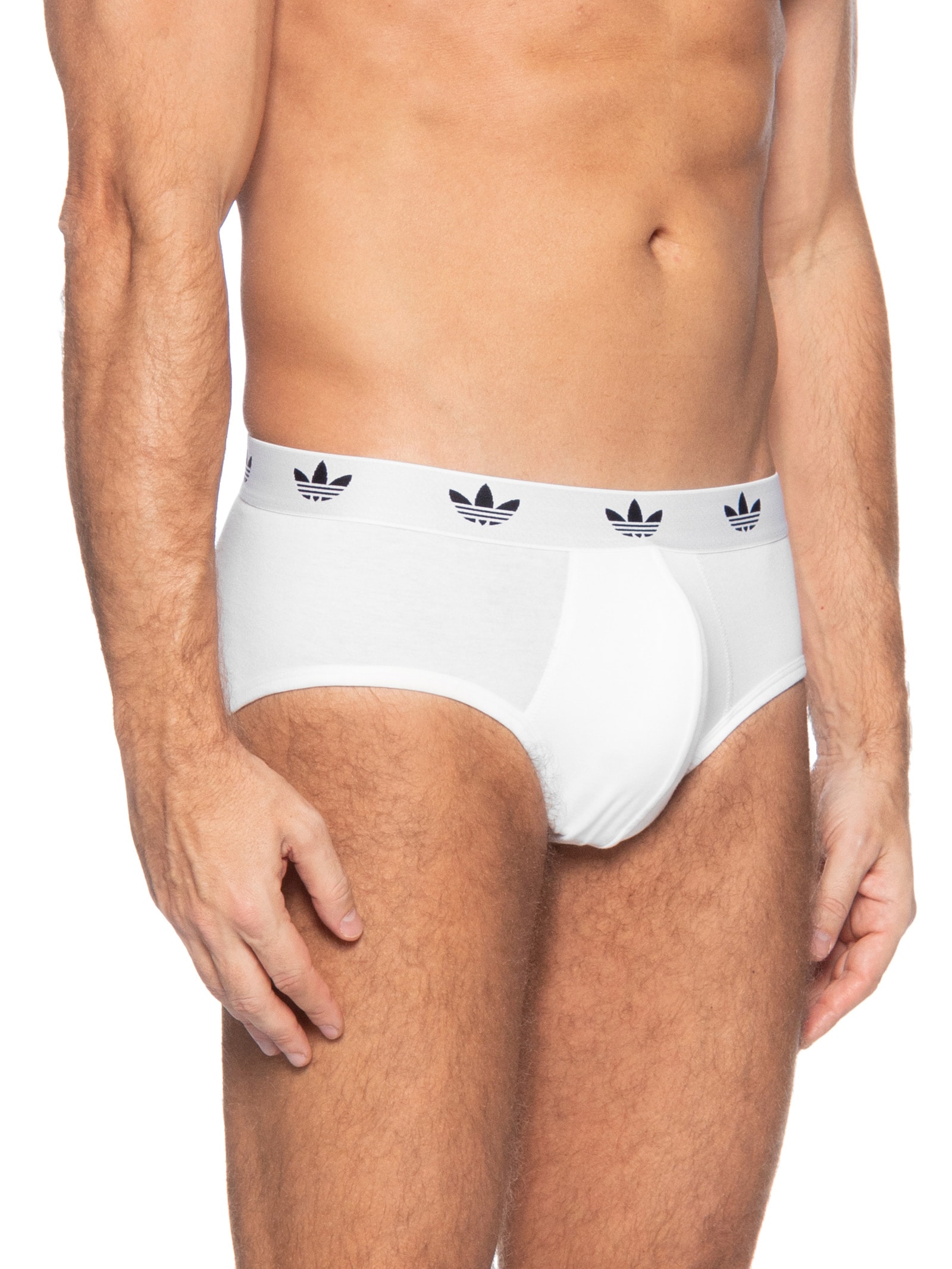 Kit De 3 Cuecas Brief Comfort Flex Cotton Branco Adidas Originals Underwear
