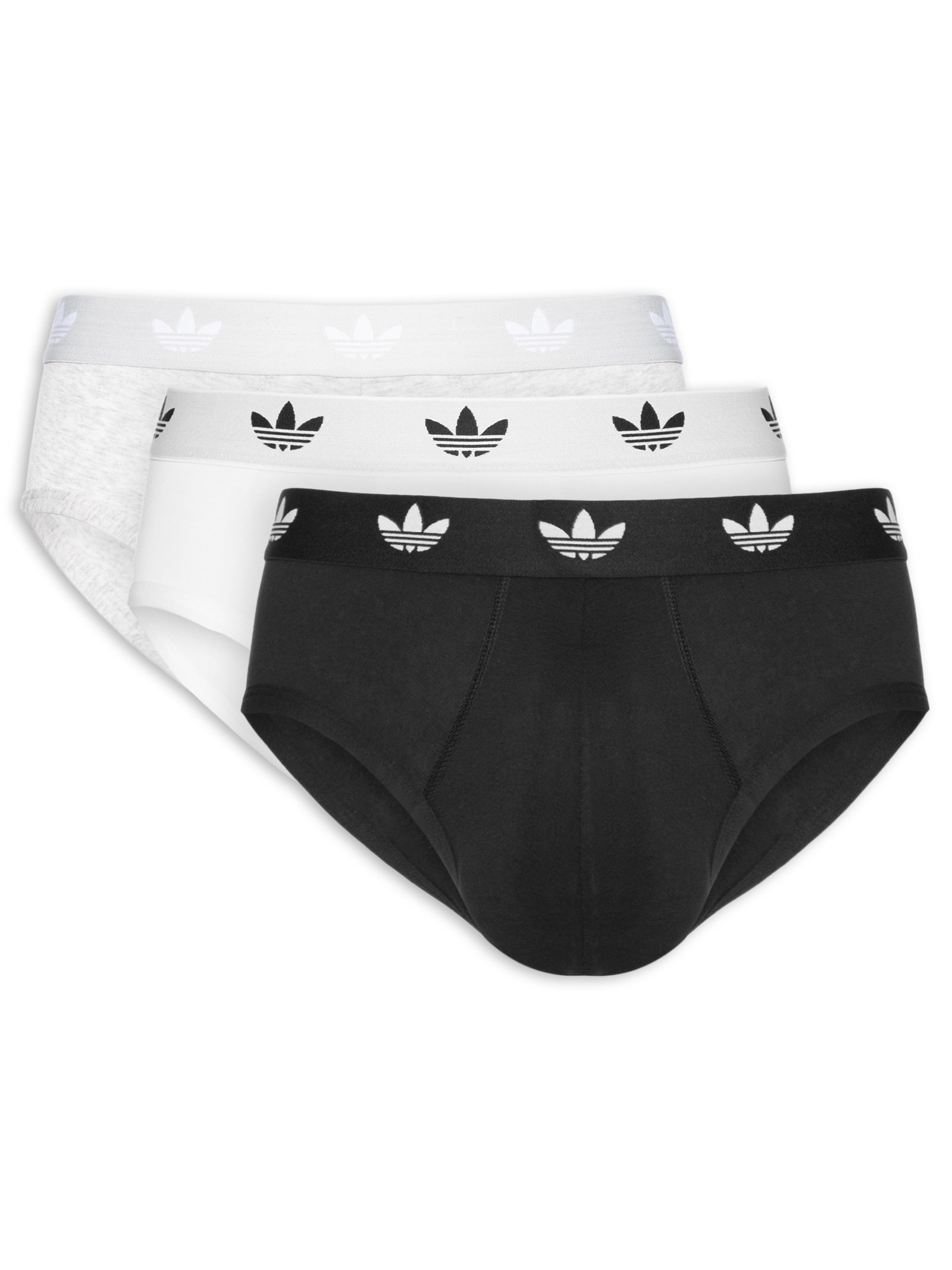 Kit De 3 Cuecas Brief Comfort Flex Cotton Preto Adidas Originals Underwear
