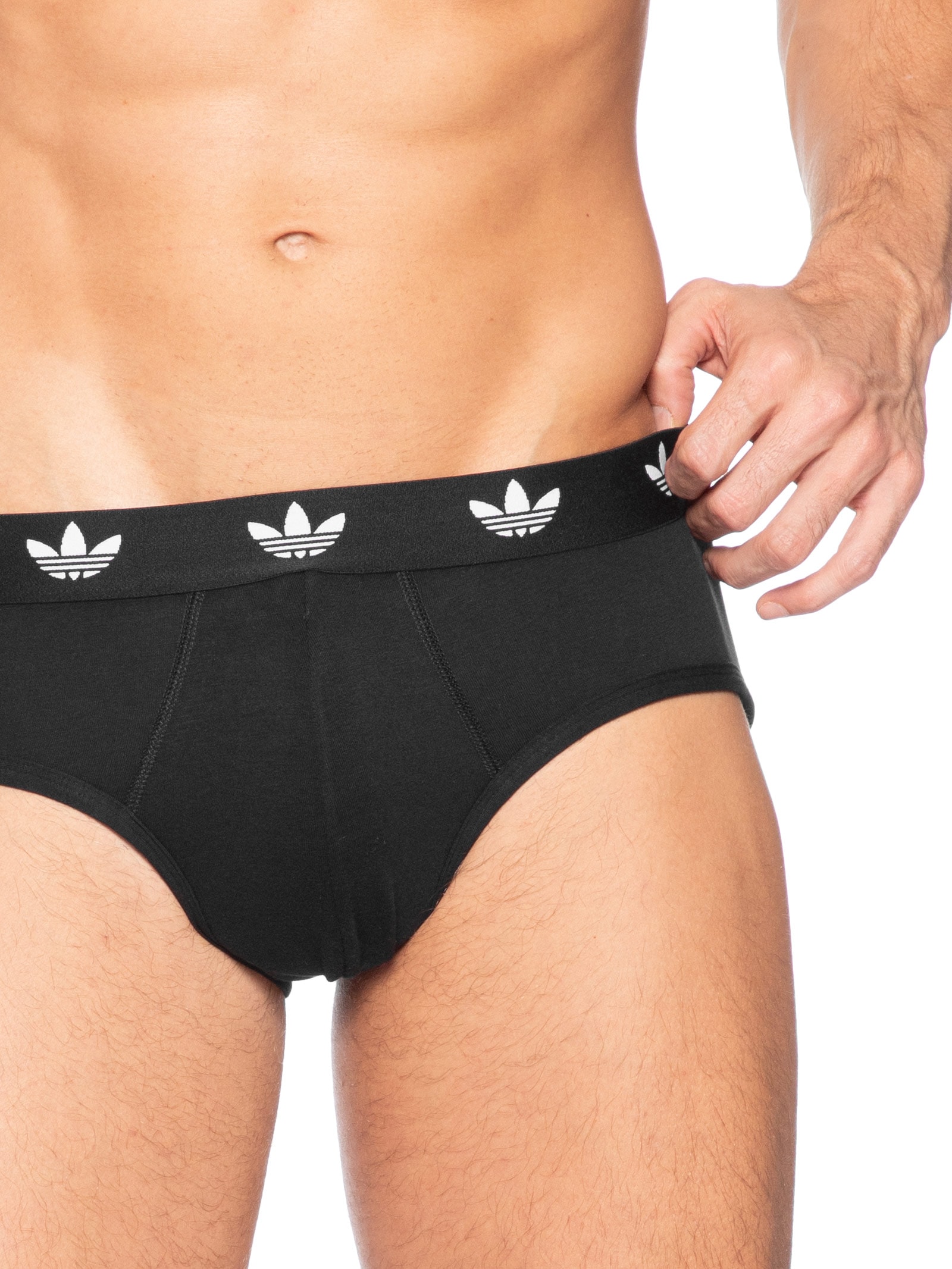 Kit De 3 Cuecas Brief Comfort Flex Cotton Preto Adidas Originals Underwear