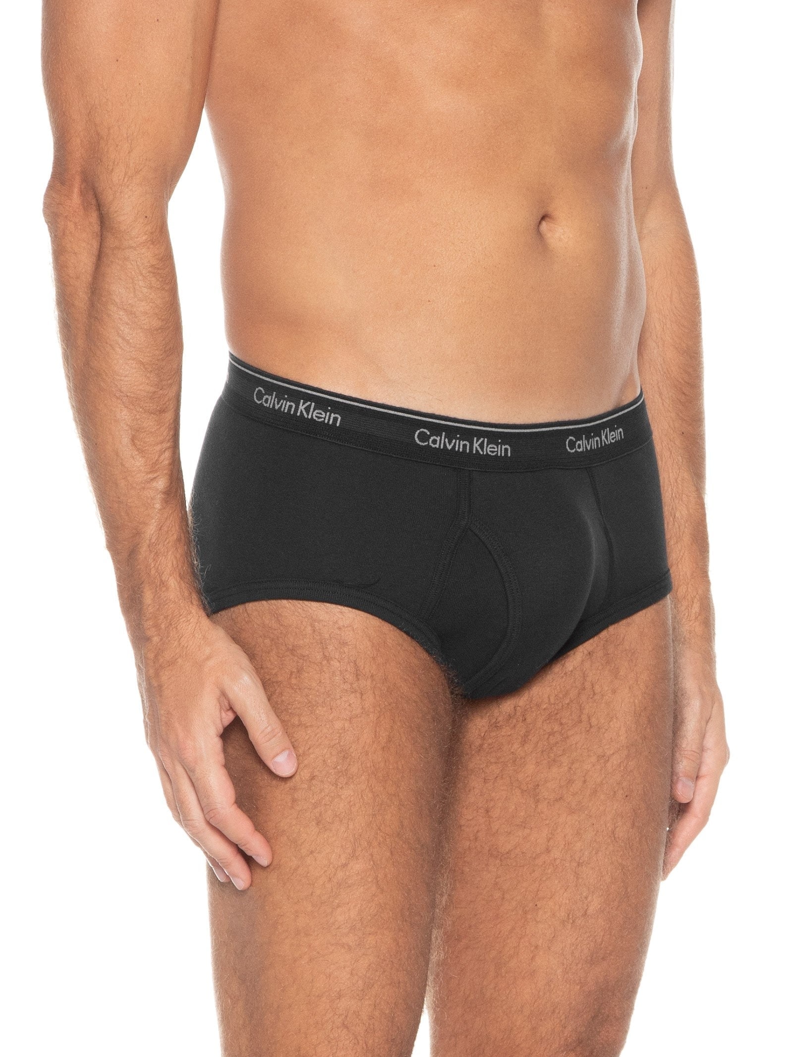 Kit de 3 Cuecas Brief De Cotton Rib Preto Calvin Klein Underwear