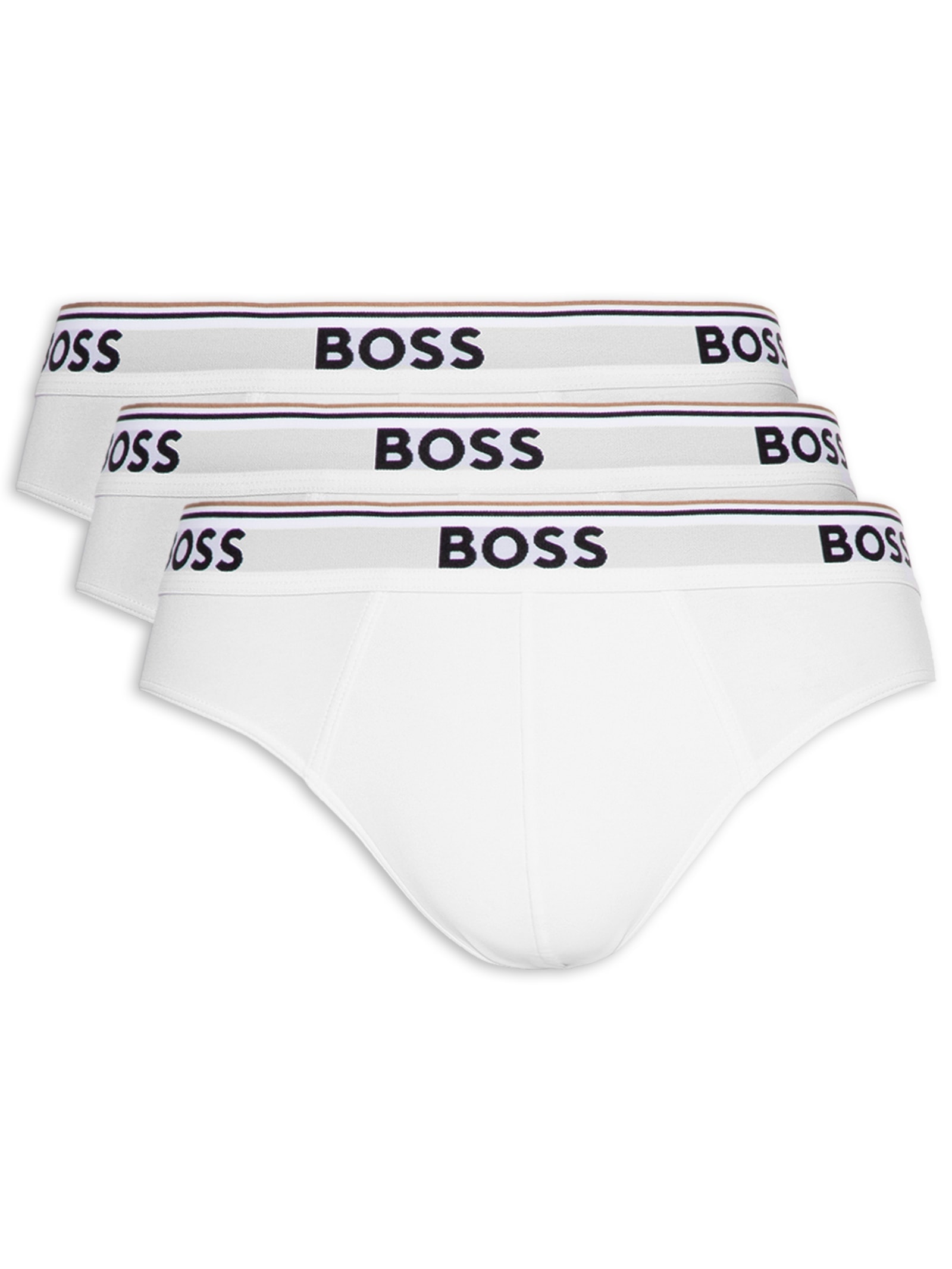 Kit De 3 Cuecas Brief Power Branco Boss