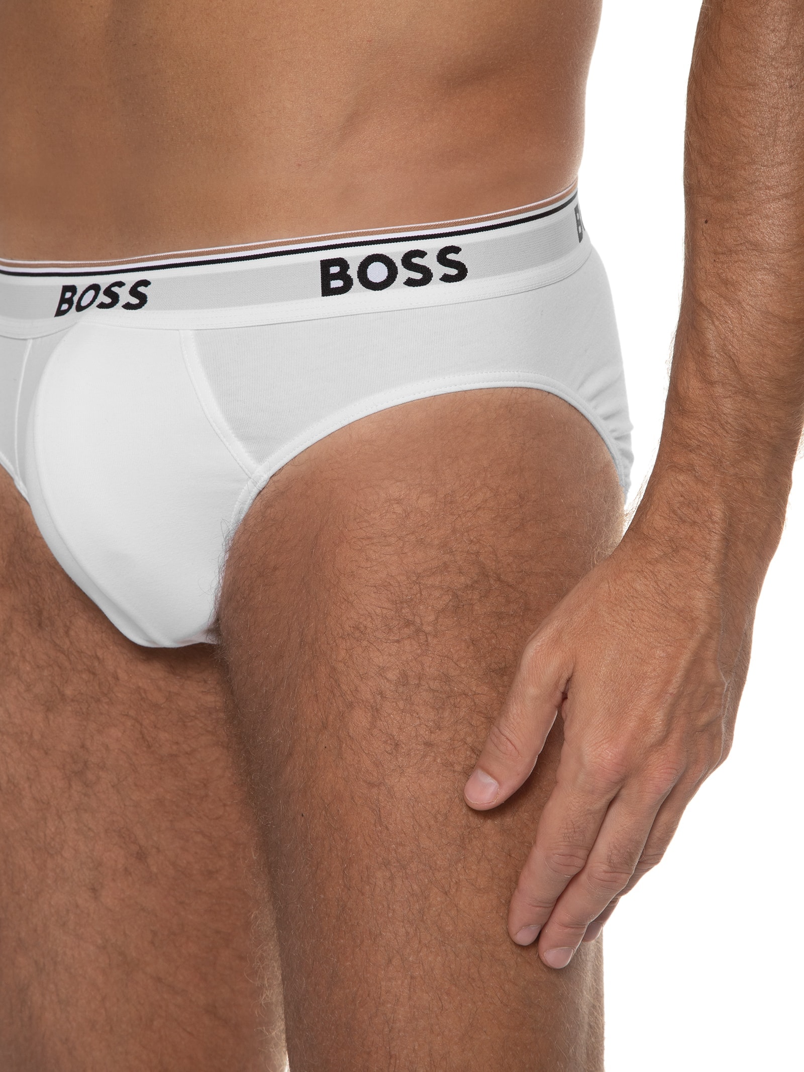 Kit De 3 Cuecas Brief Power Branco Boss