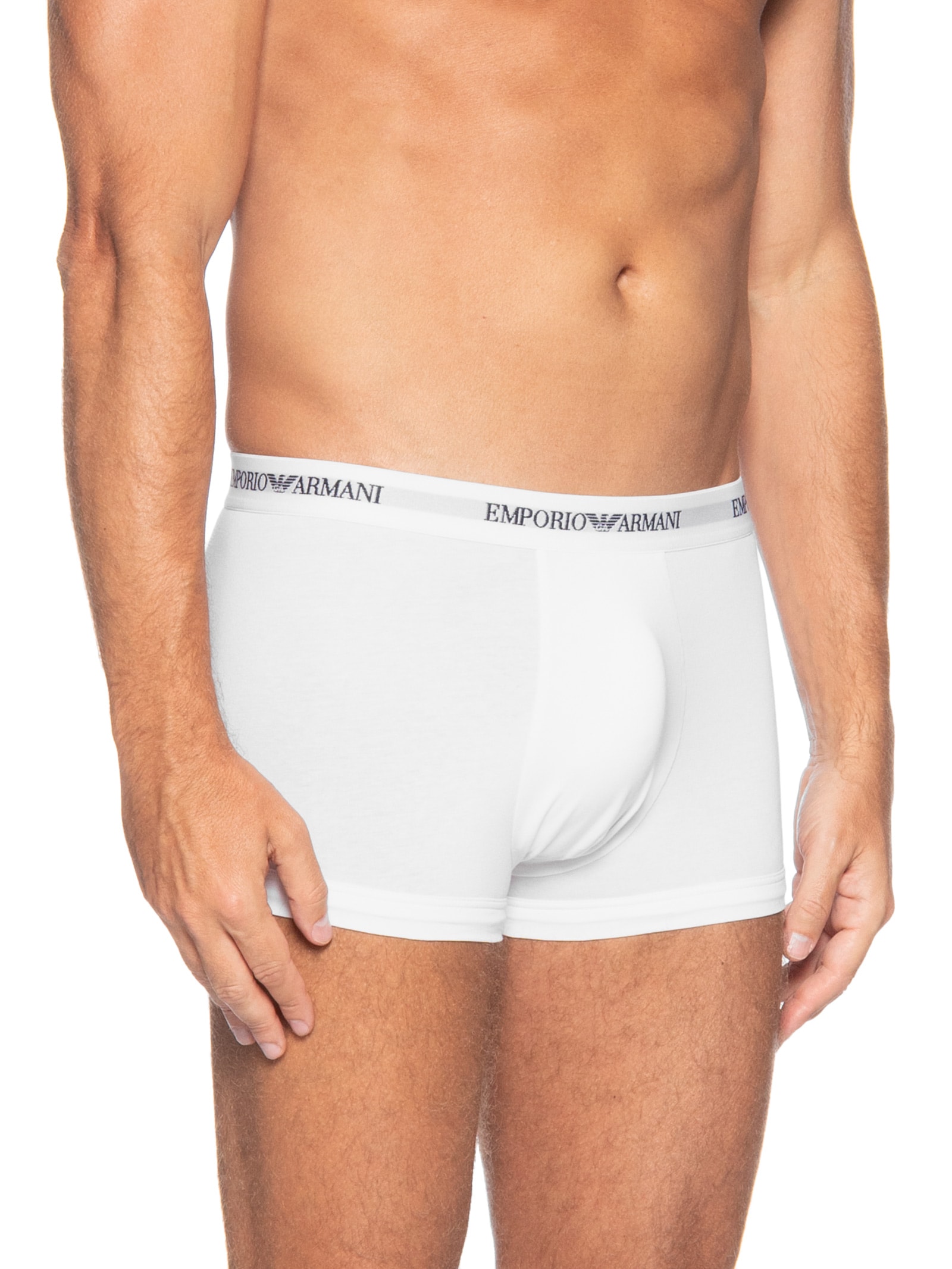 Kit De 3 Cuecas Trunk Branco Emporio Armani Bodywear