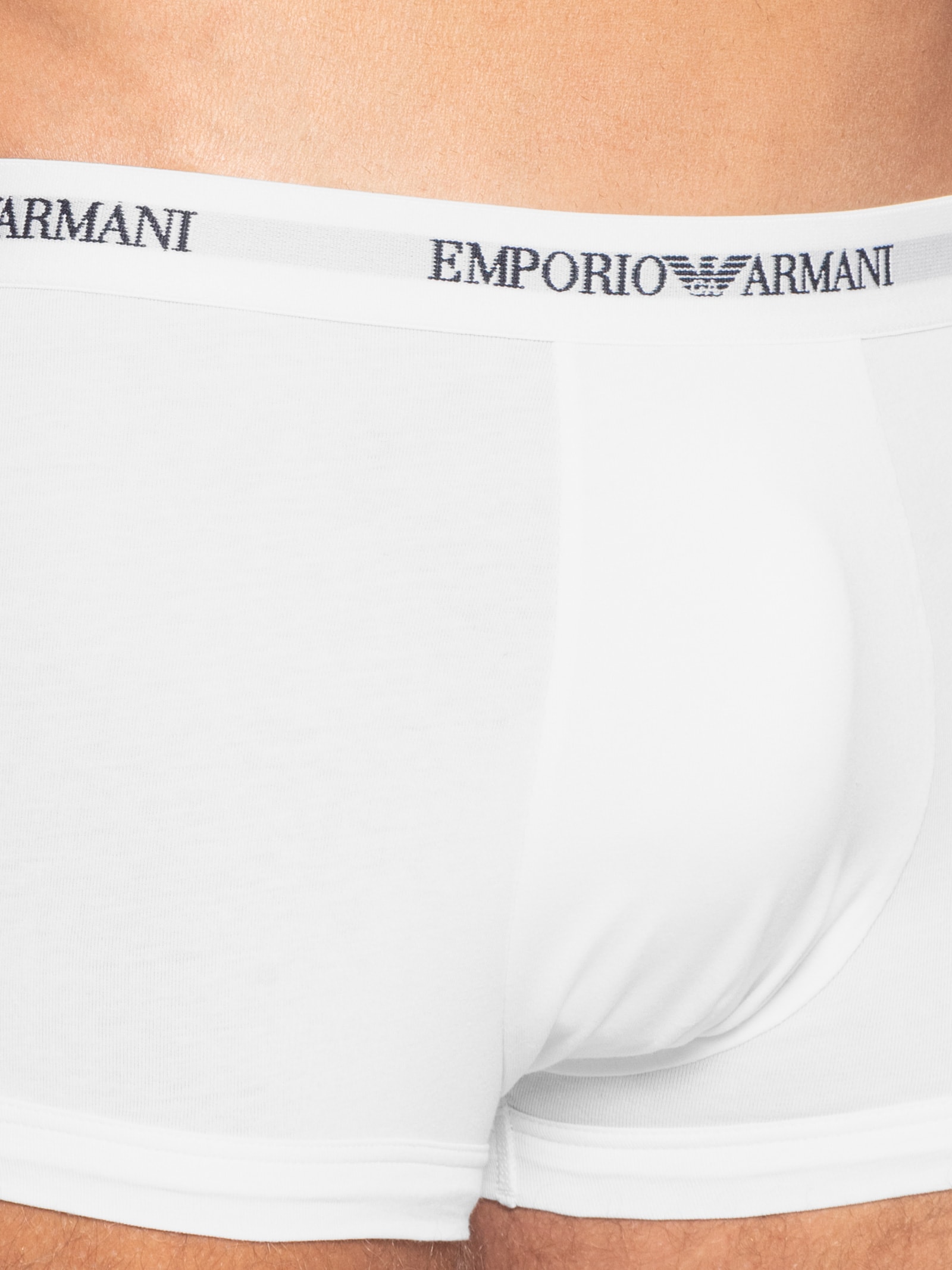 Kit De 3 Cuecas Trunk Branco Emporio Armani Bodywear