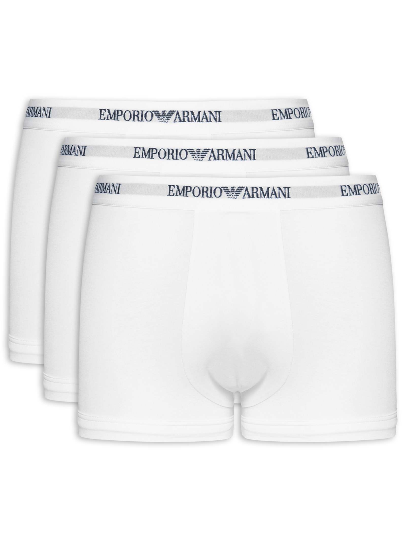 Kit De 3 Cuecas Trunk Branco Emporio Armani Bodywear