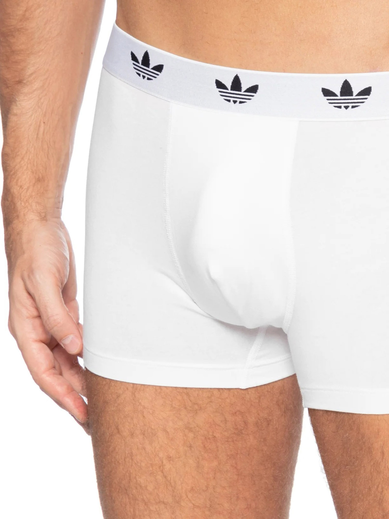 Kit De 3 Cuecas Trunk Comfort Flex Cotton Branco Adidas Originals Underwear