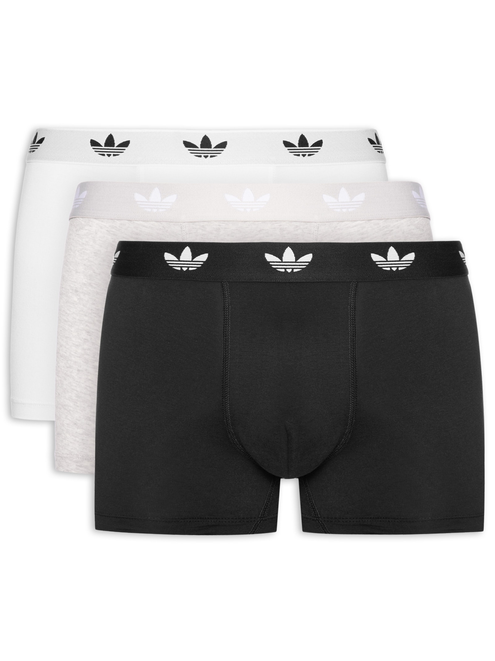 Kit De 3 Cuecas Trunk Comfort Flex Cotton Preto Adidas Originals Underwear