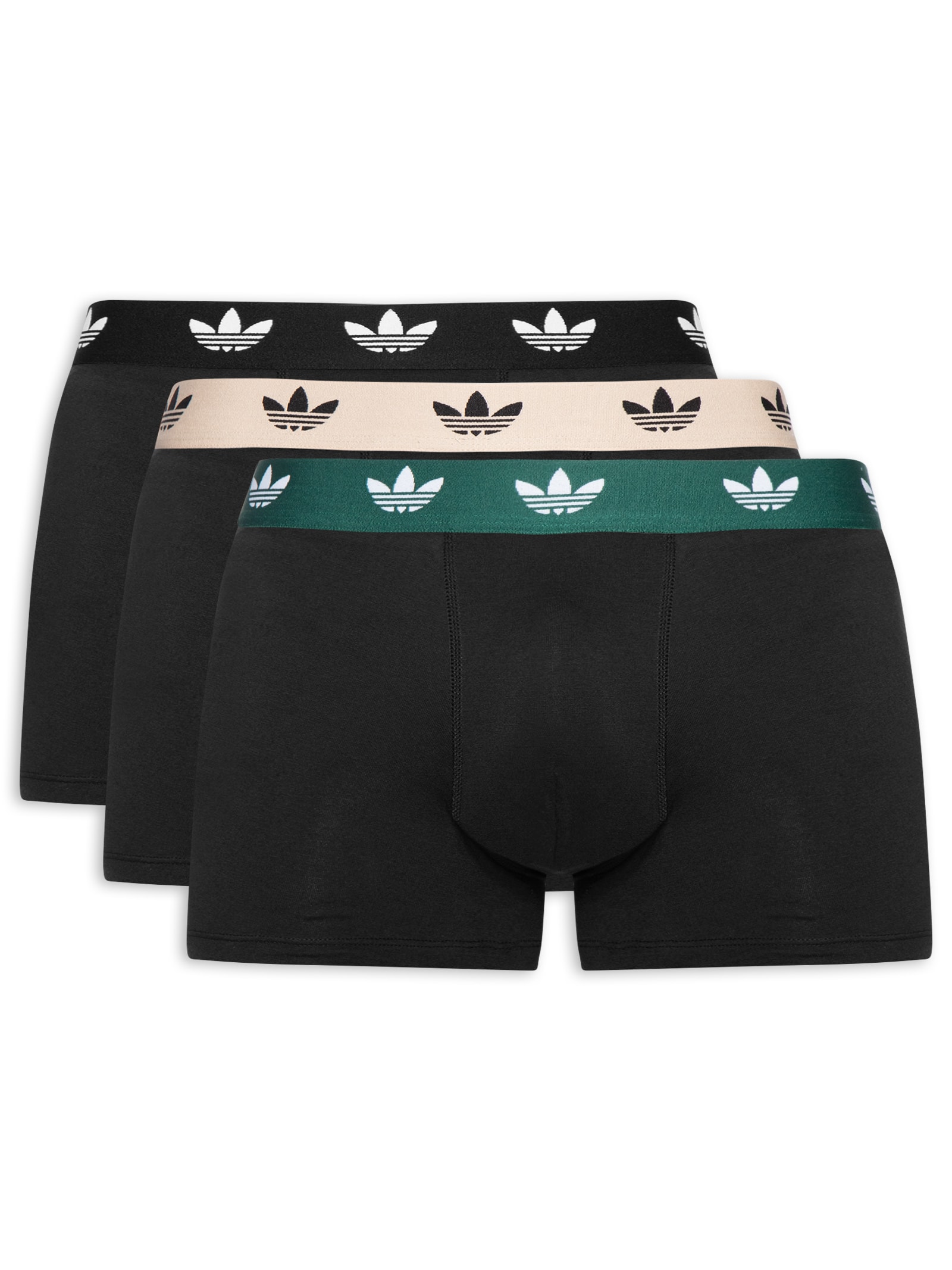 Kit De 3 Cuecas Trunk Comfort Flex Cotton Preto Adidas Originals Underwear