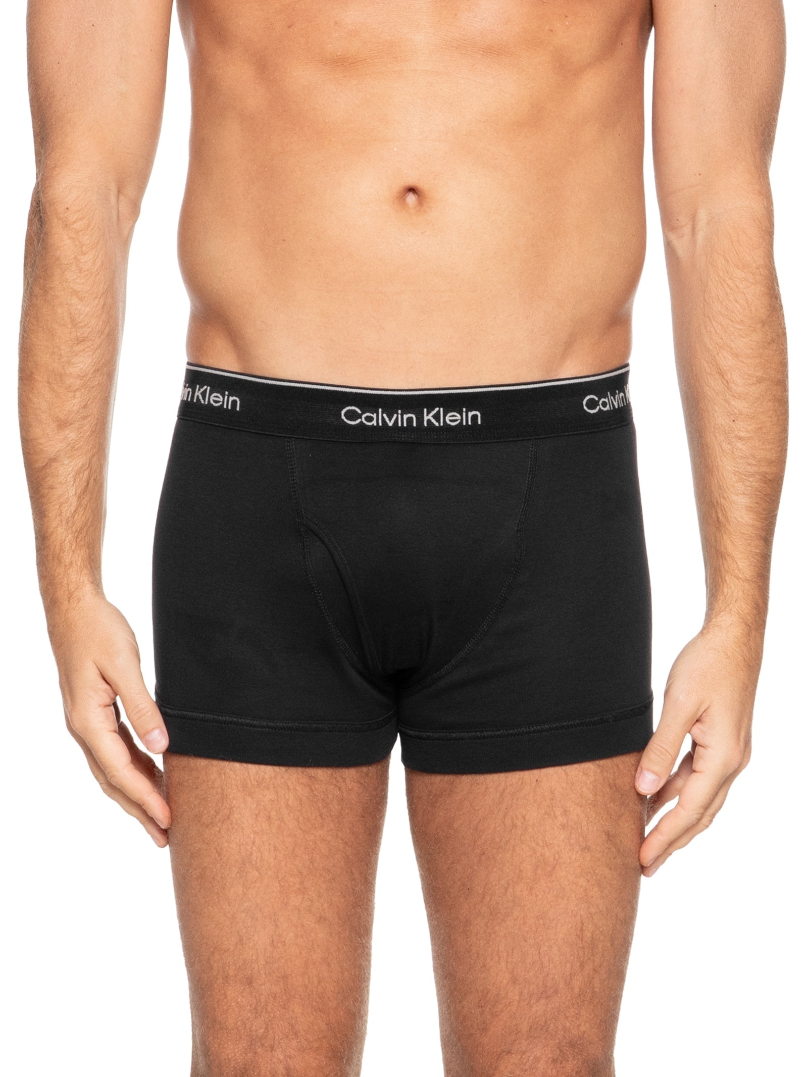 Kit De 3 Cuecas Trunk De Cotton Ribana Preto Calvin Klein Underwear