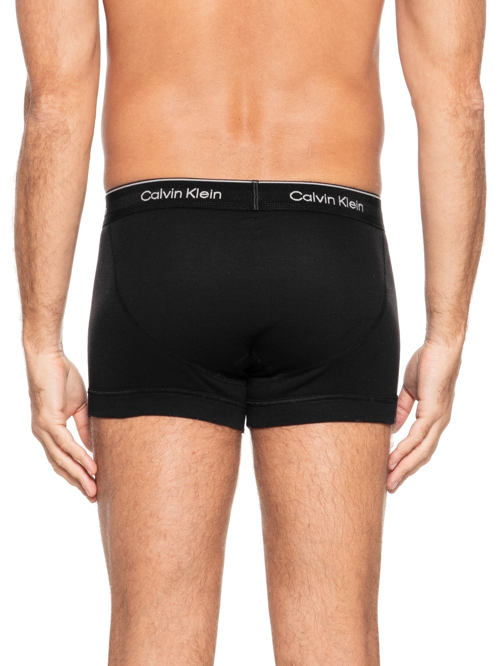 Kit De 3 Cuecas Trunk De Cotton Ribana Preto Calvin Klein Underwear