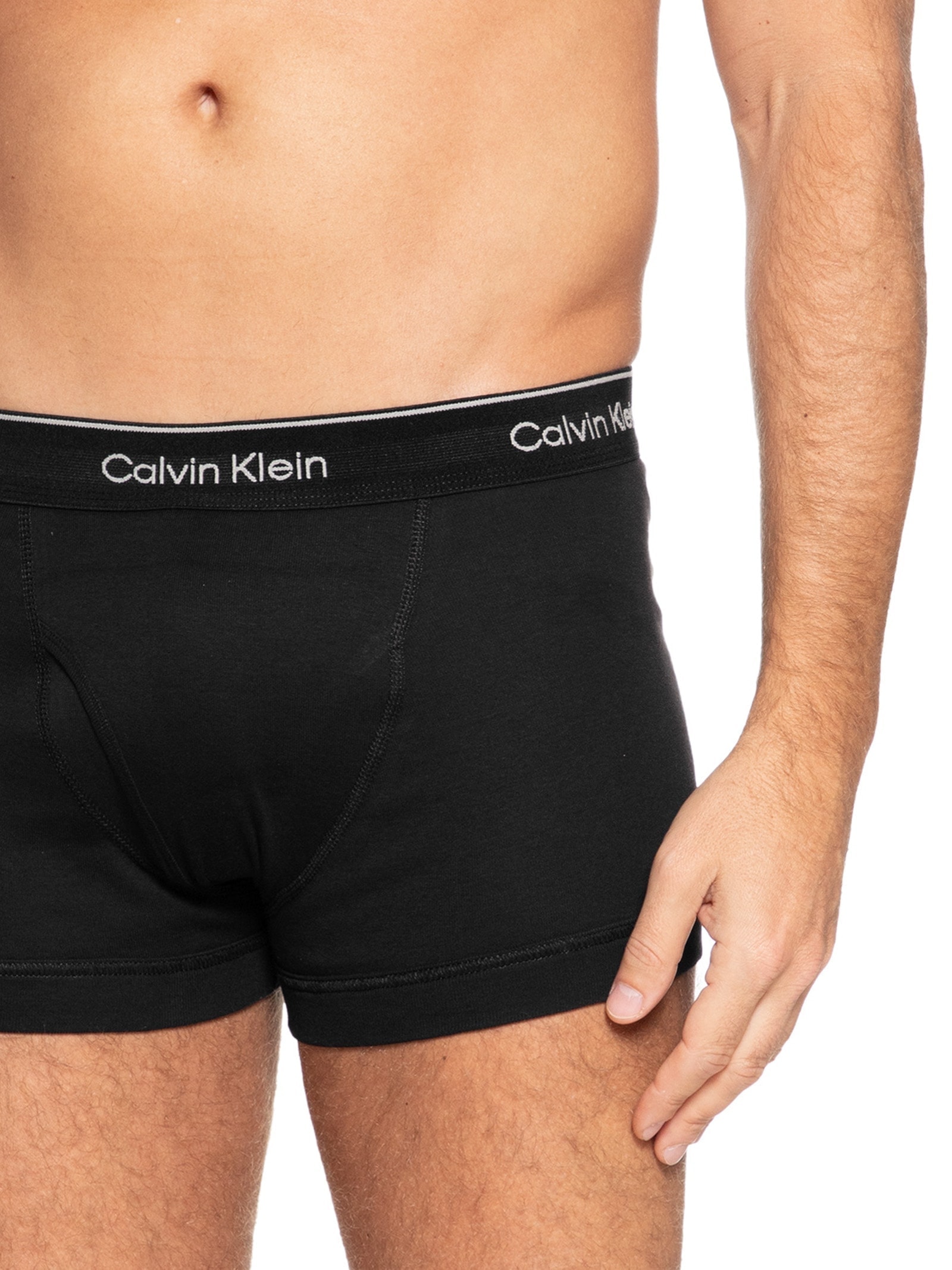 Kit De 3 Cuecas Trunk De Cotton Ribana Preto Calvin Klein Underwear