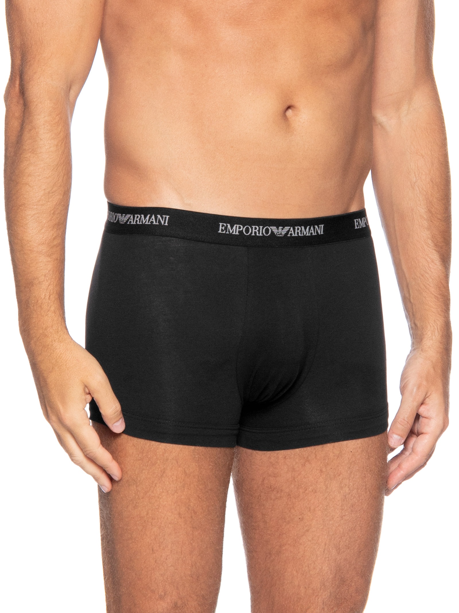 Kit De 3 Cuecas Trunk Preto Emporio Armani Bodywear