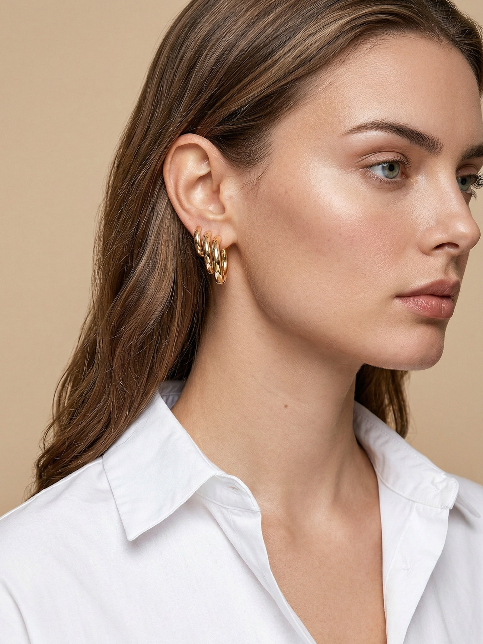 Kit De Brincos Femininos Argolas Básicas Dourado Basiq