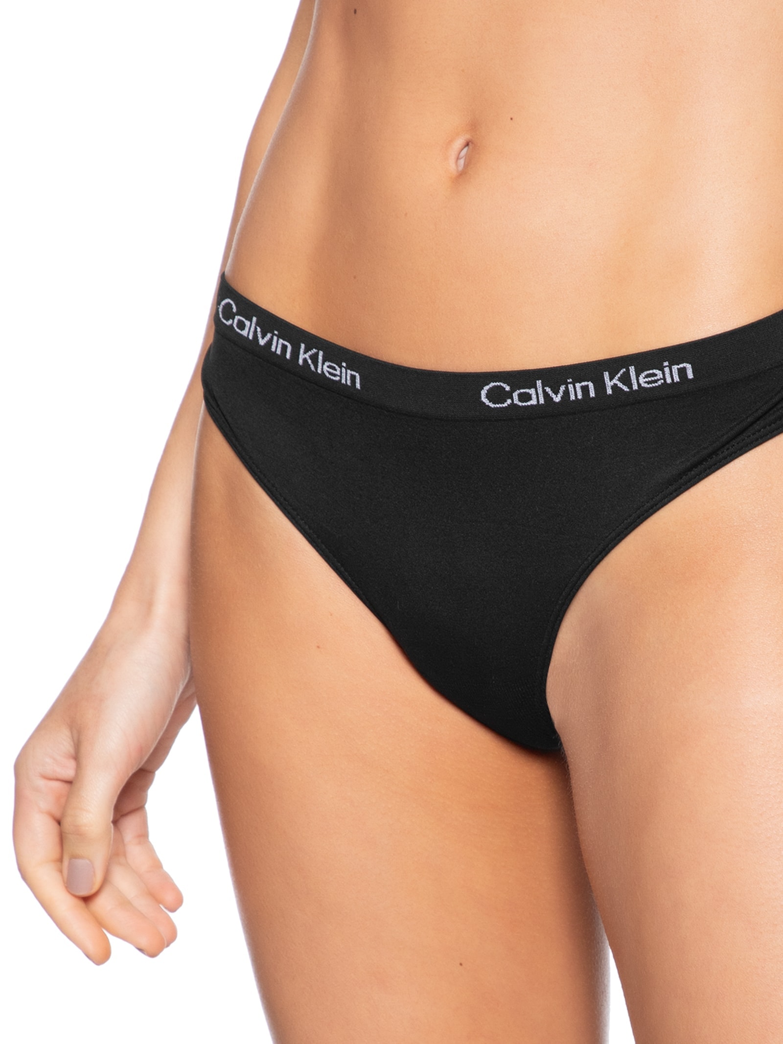 Kit De Calcinha Fio Dental Microfibra Seamless 2 Peças Calvin Klein Underwear