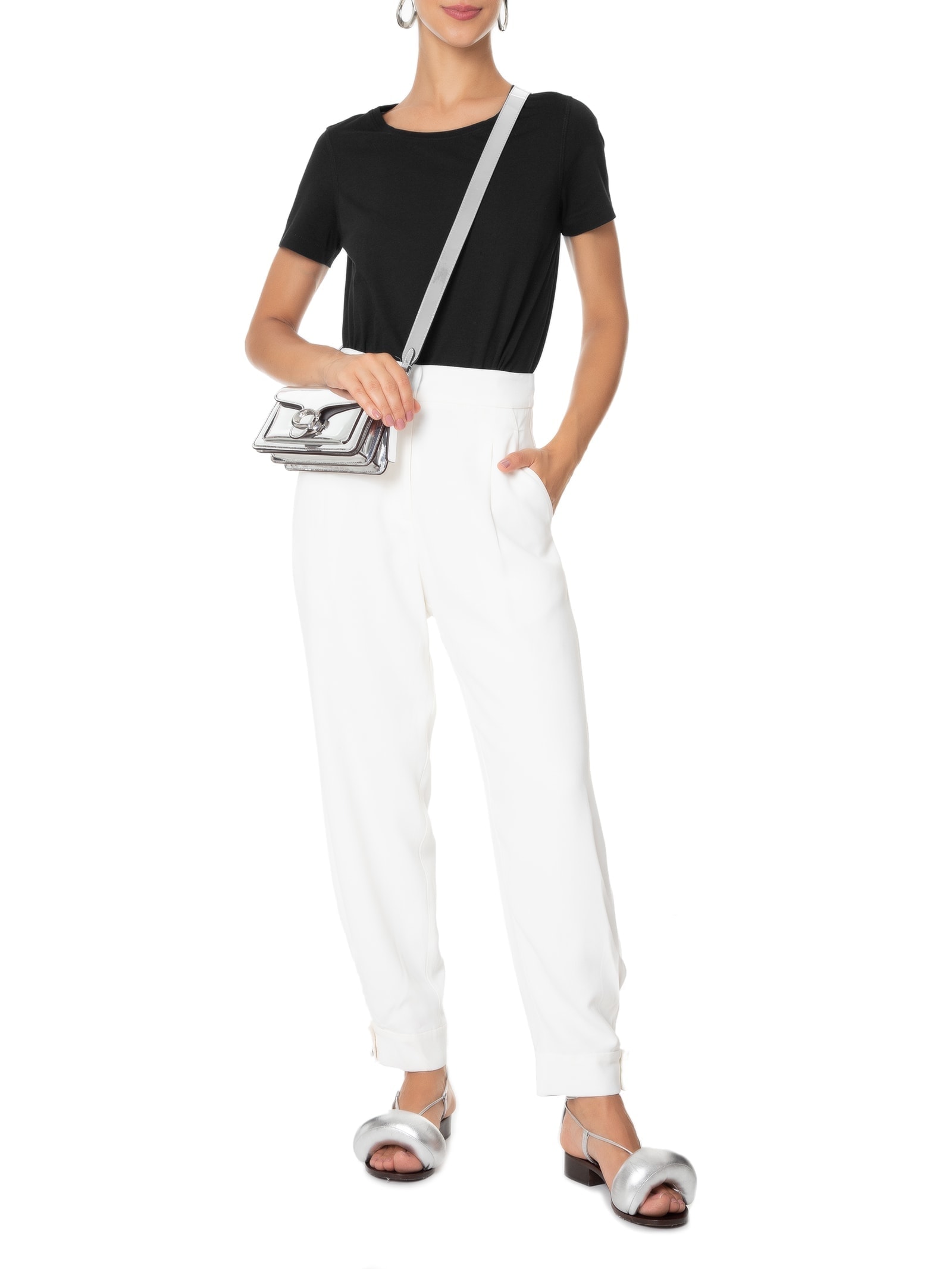 Kit De Camiseta Feminina Pima Manga Curta Decote Redondo 3 Peças Preto '2Essential