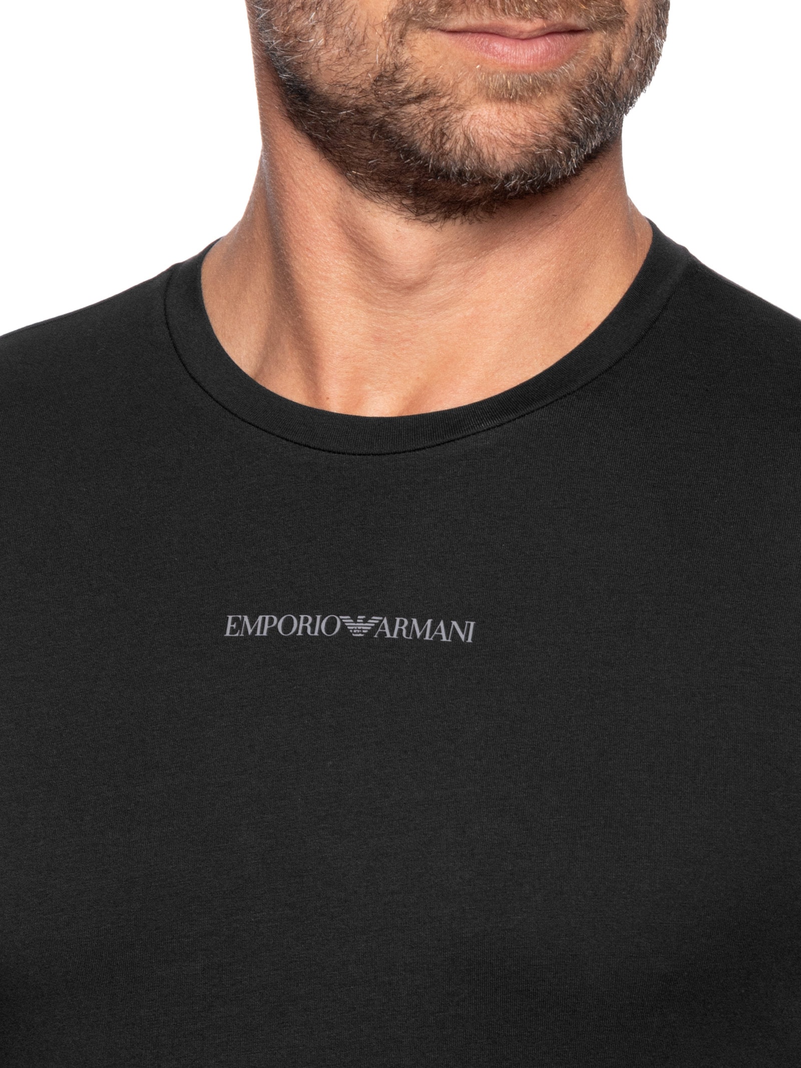 Kit De Camiseta Masculina 2 Peças Manga Curta Crew Neck Preto Emporio Armani Bodywear